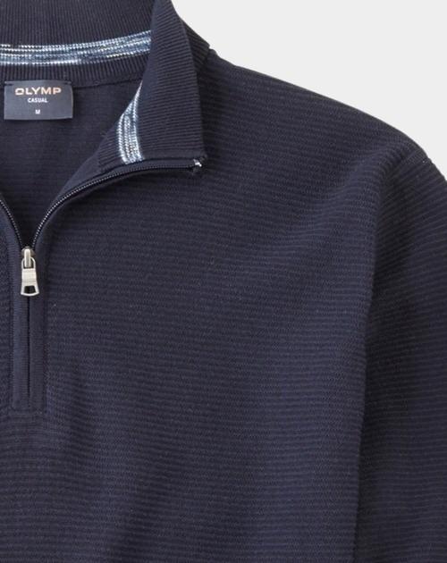 Olymp Half Zip Blauw Troyer Strick 530465/18
