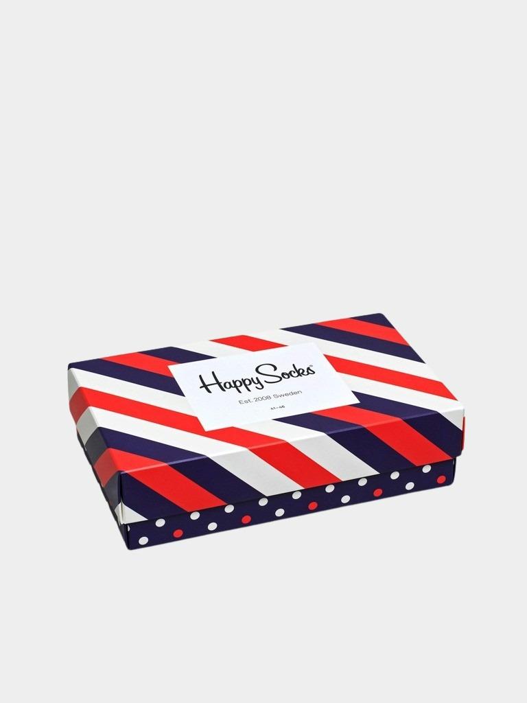 Happy Socks Cadeaubox Sokken Blauw Classic Stripe Gift Box XSTR08/6000