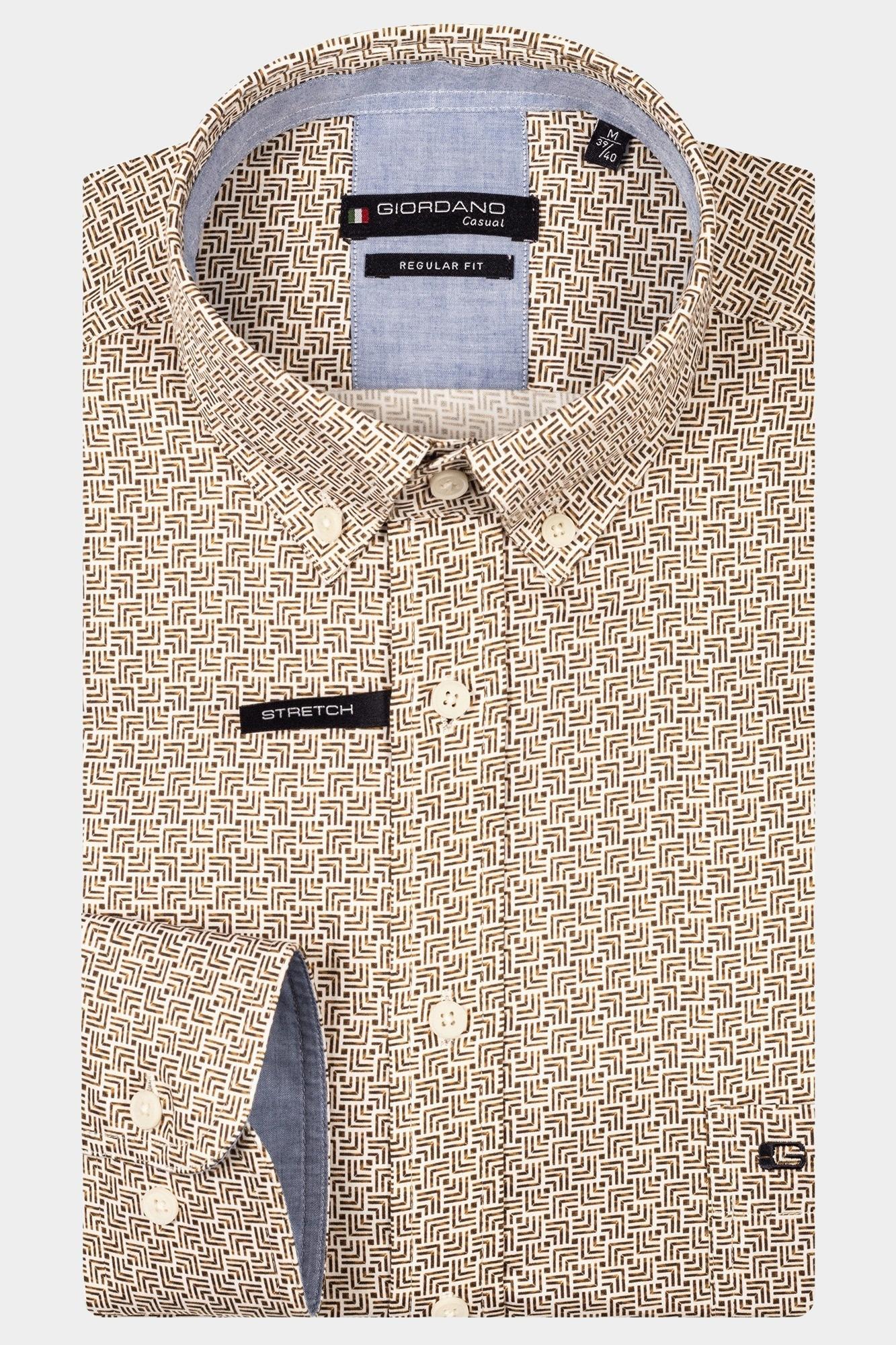 Giordano Casual hemd lange mouw Bruin Ivy long sleeve button down s 517047/80