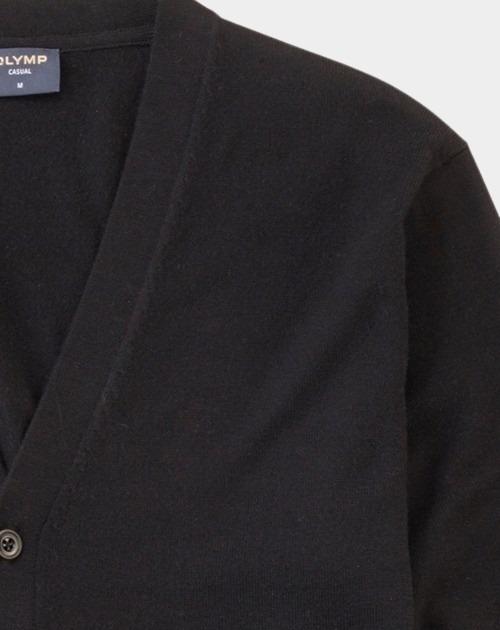 Olymp Vest Zwart Cardigan Basic Merino 533566/68