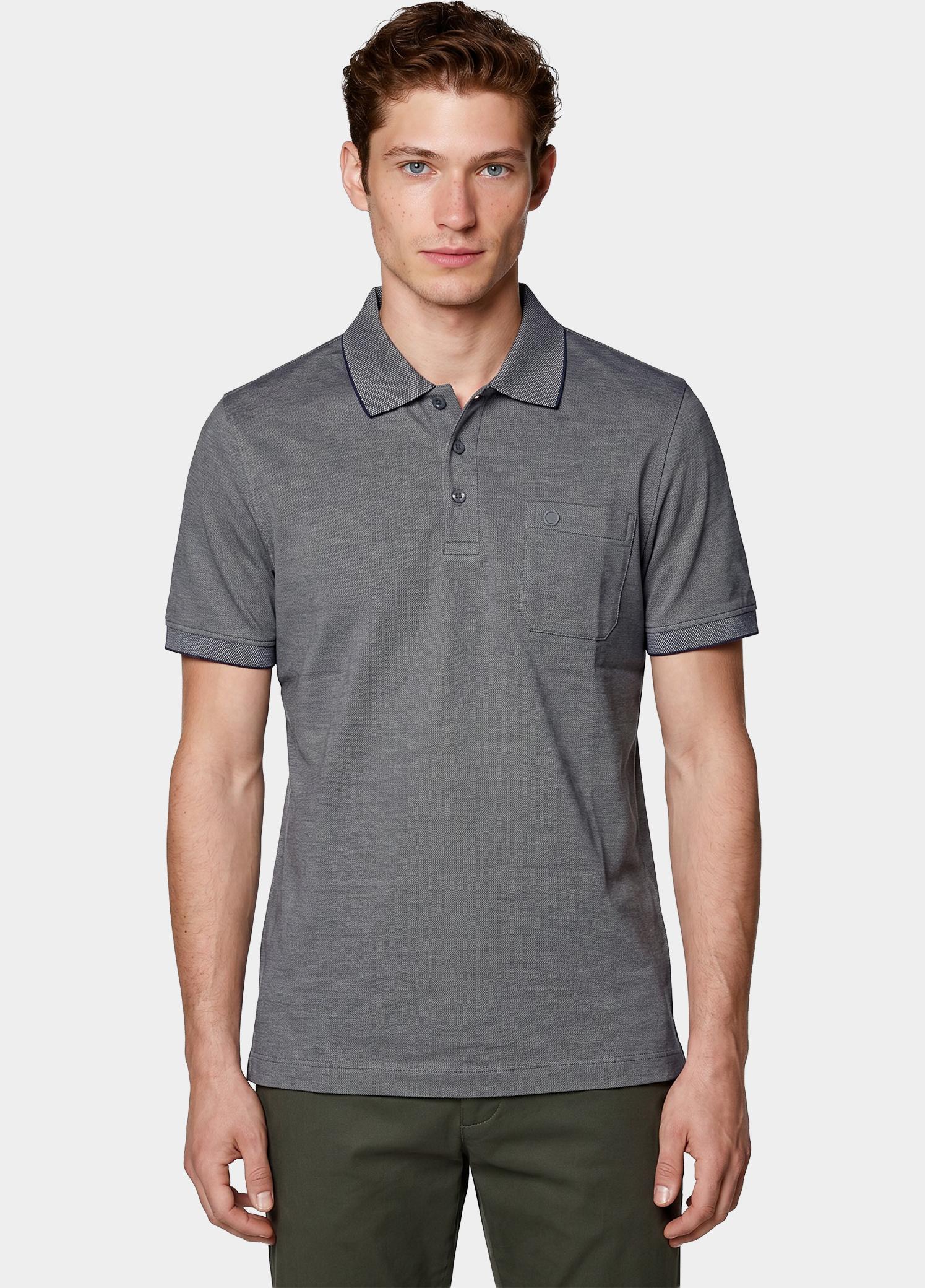 Bos Polo heren Blauw Easy Care 214008484/640 Blue Navy