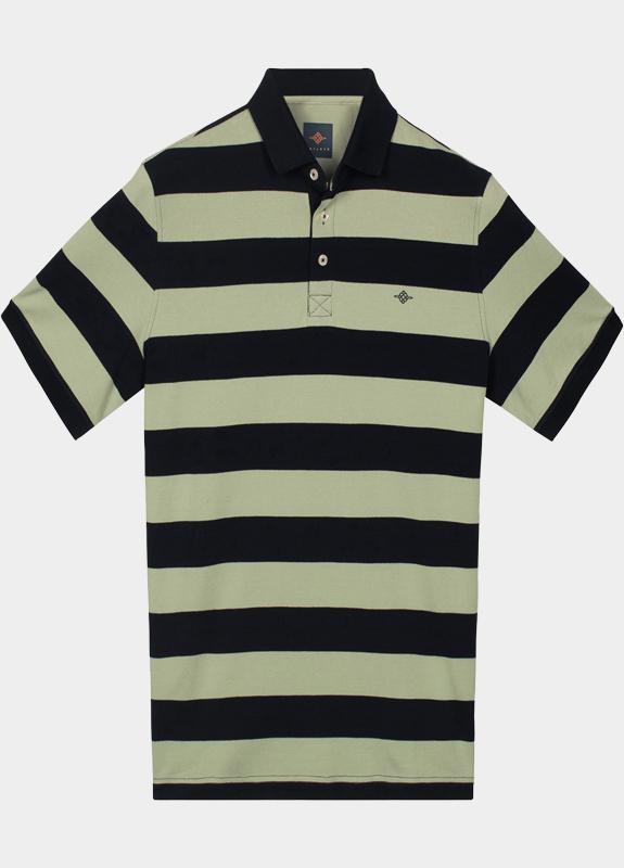 Baileys Polo heren Groen Poloshirt y/d stripe 615201/71