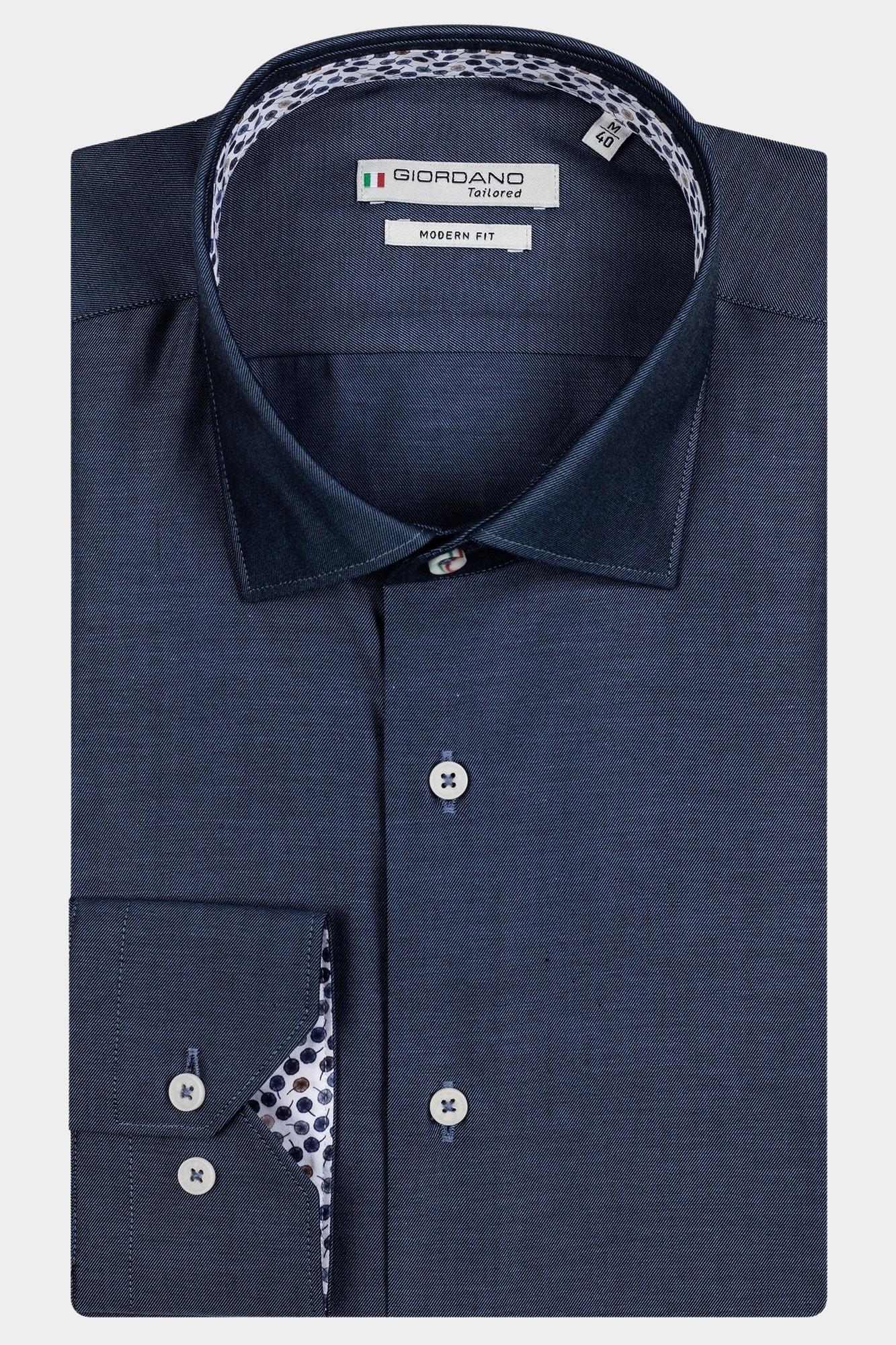 Giordano Casual hemd lange mouw Blauw Maggiore, LS Semi Cutaway  Tw 327805/63