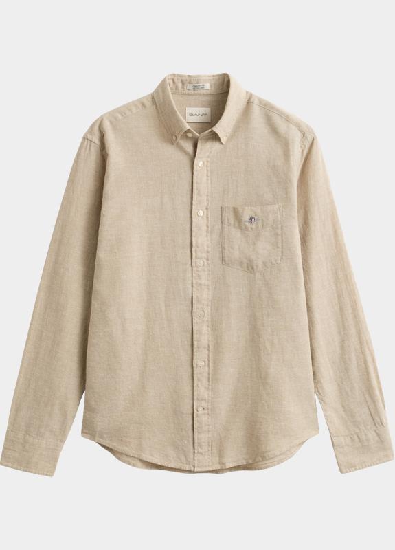 Gant Overhemd heren Beige Overoverhemd van linnenmix 3250082/200