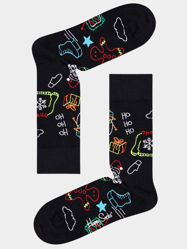 Happy Socks Sokken Zwart Ho Ho Ho sokken HOH01/9300