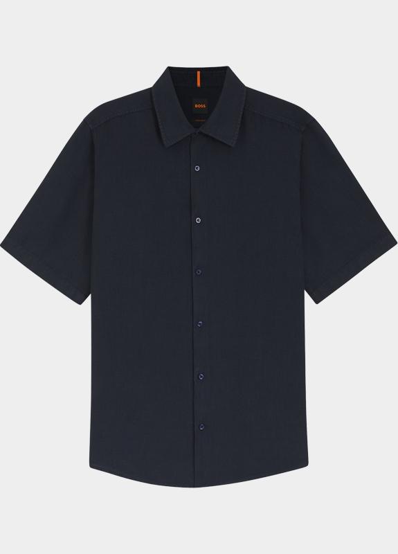 BOSS Orange Casual hemd korte mouw Blauw Rash_2_M 10267858 01 50537382/404