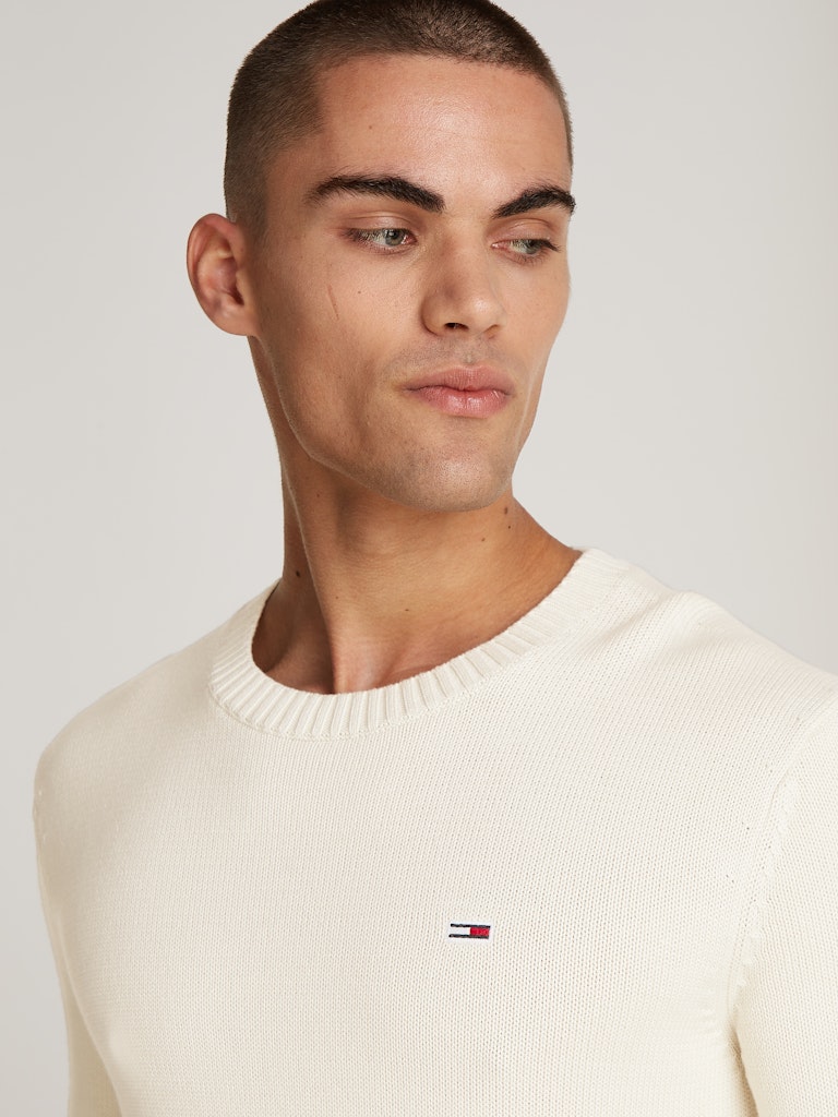 Tommy Jeans Sweater Beige TJM Slim Essentls C-Neck Sweat DM0DM18370/ACG