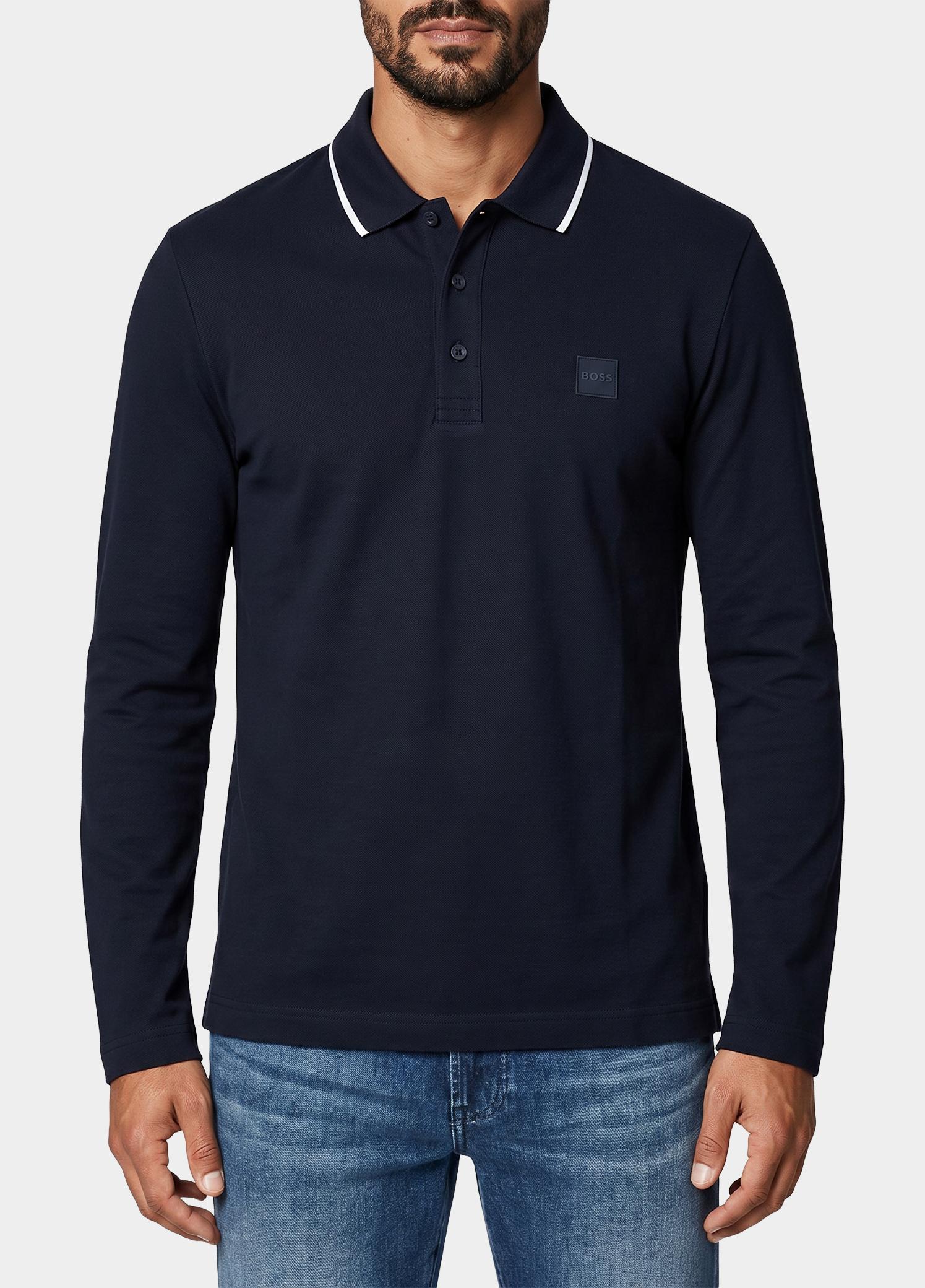 BOSS Orange Polo korte mouw Blauw PasserfordLong 10280967 01 50566186/404
