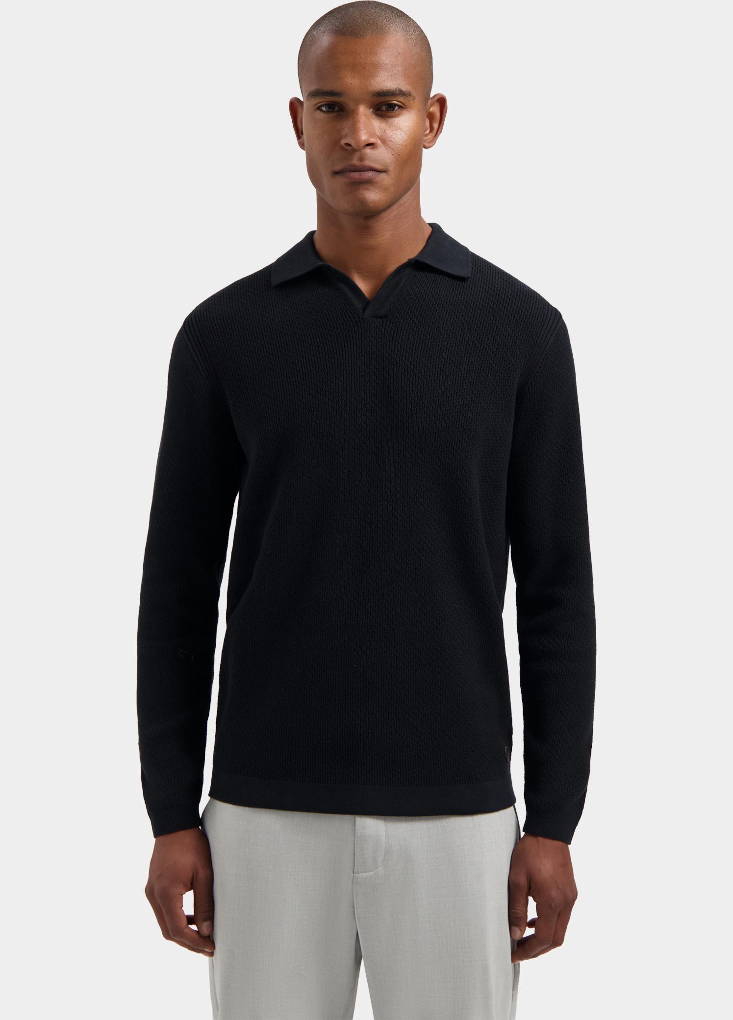 Dstrezzed Polo lange mouw Zwart Kostas Longsleeve Polo 405934/999