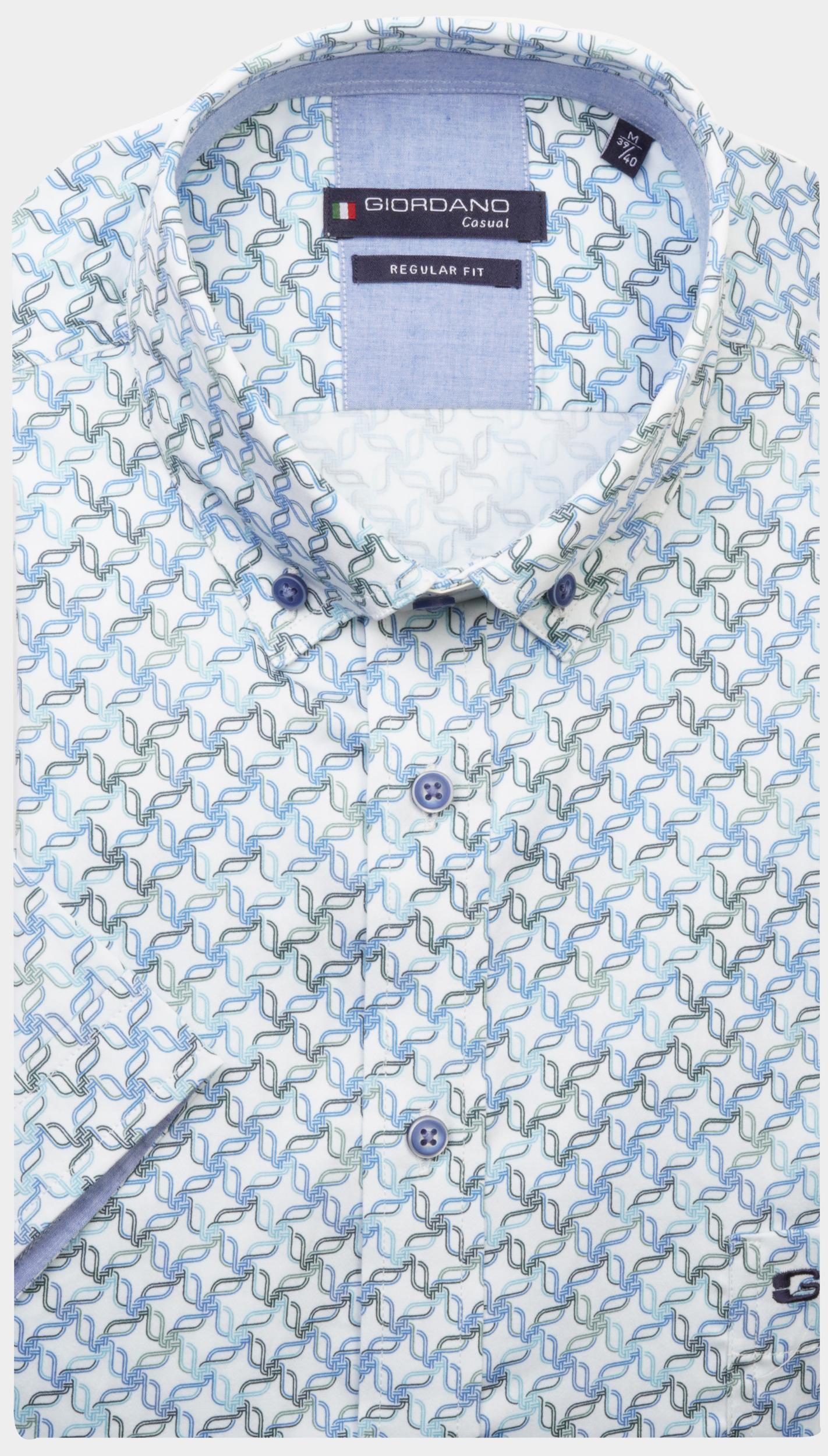 Giordano Casual hemd korte mouw Multi League Chains Print 416030/70