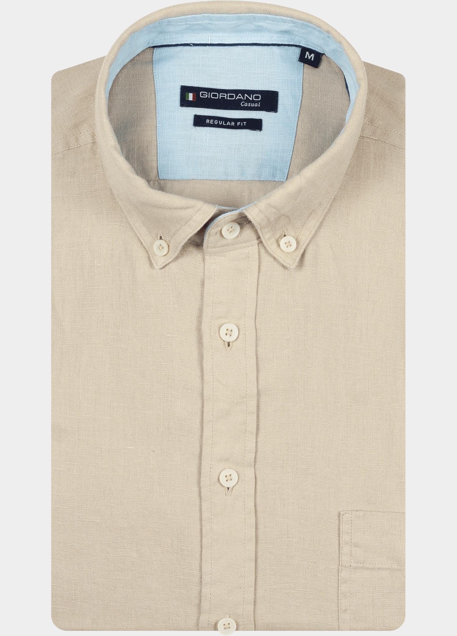 Giordano overhemd korte mouw heren Wit League Short Sleeve Button Do 616009/81