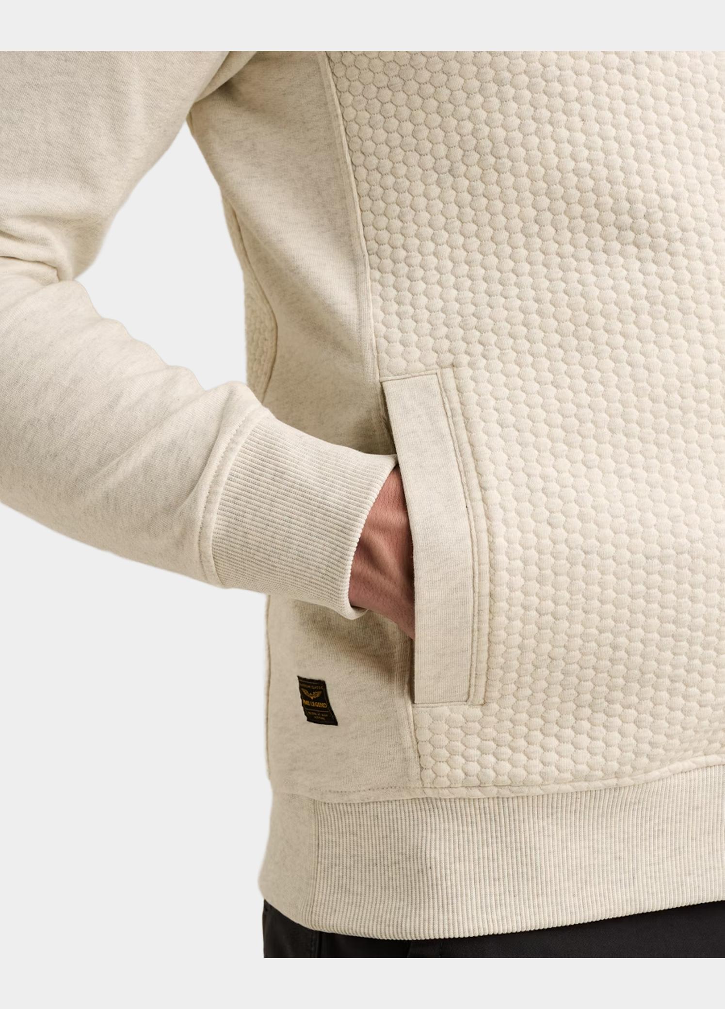 PME Legend Vest heren Beige Zip jacket jacquard interlock PSW2608436/910