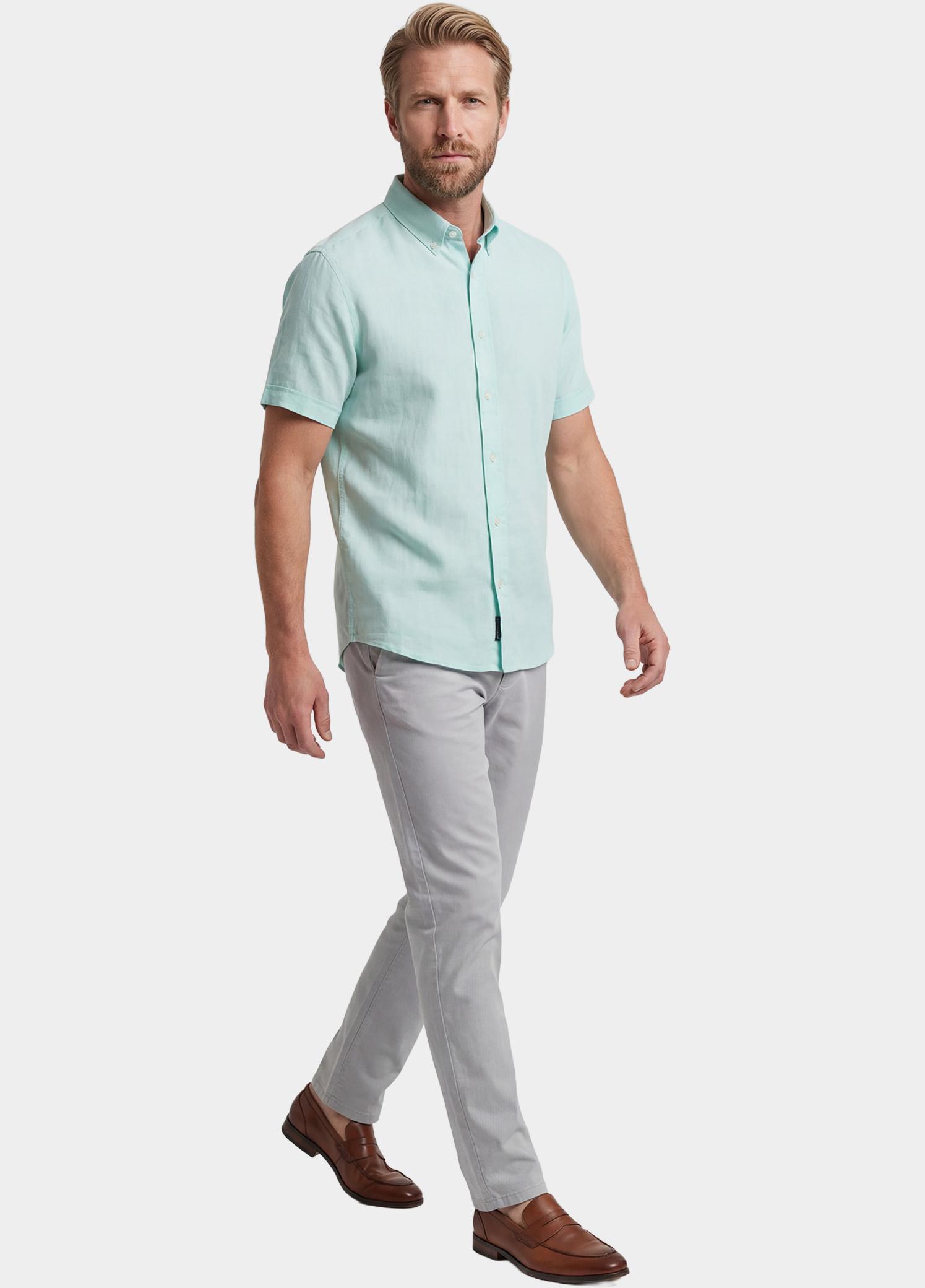 Giordano overhemd korte mouw heren Blauw League Short Sleeve Button Do 616009/65