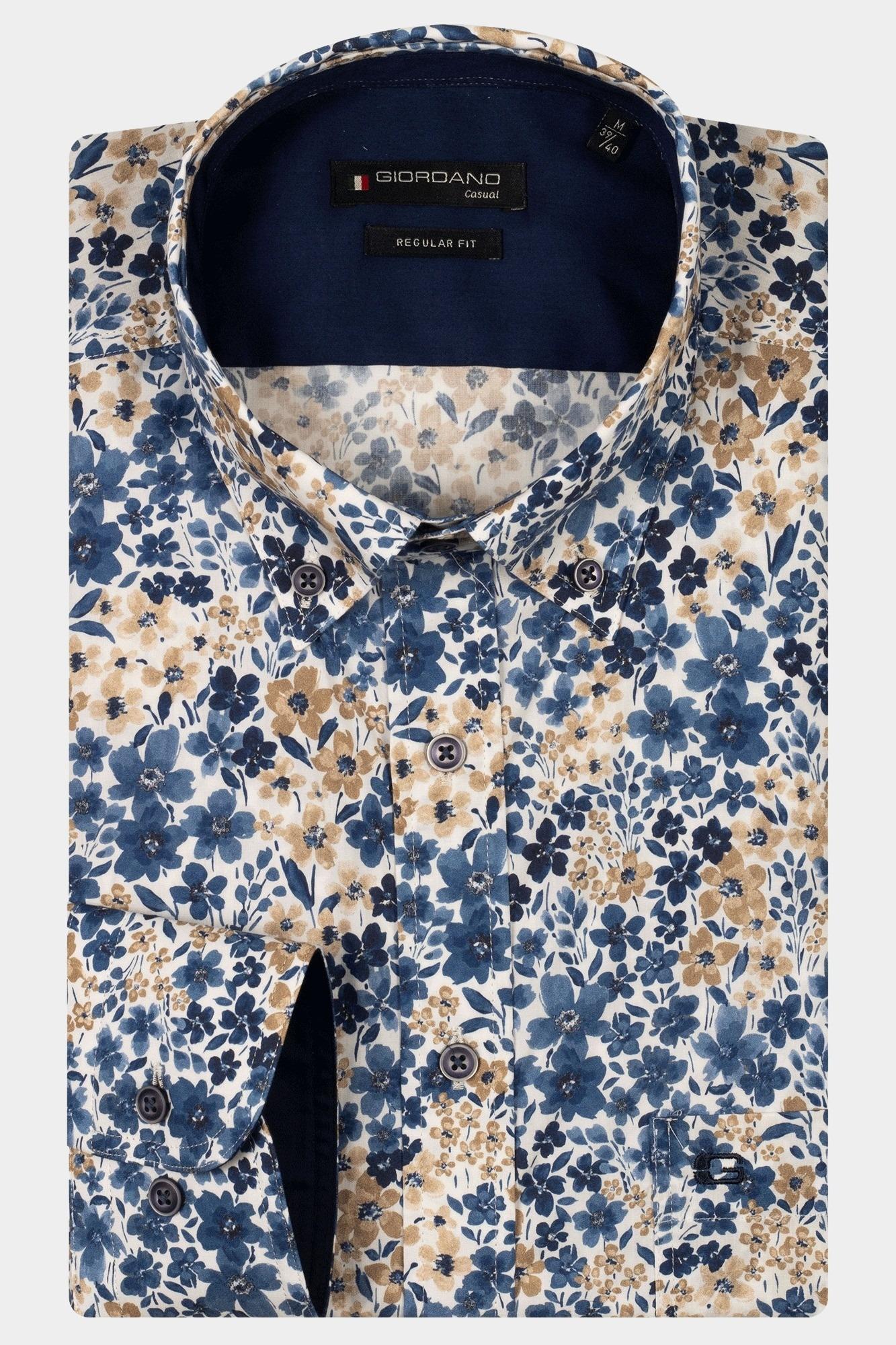 Giordano Casual hemd lange mouw Blauw Ivy long sleeve button down 517043/60