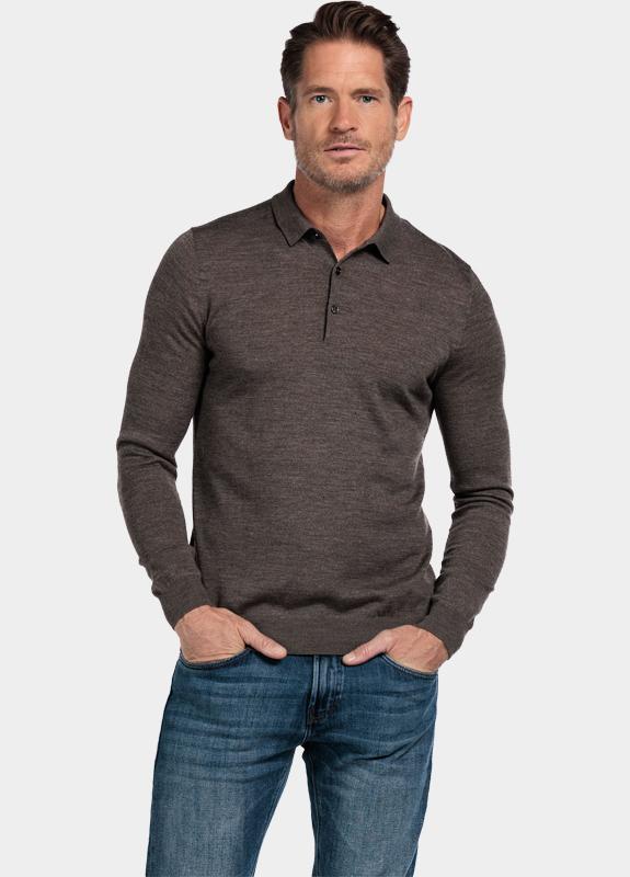 Baileys Polo lange mouw Bruin Pullover Polo Collar - Placke 520063/87
