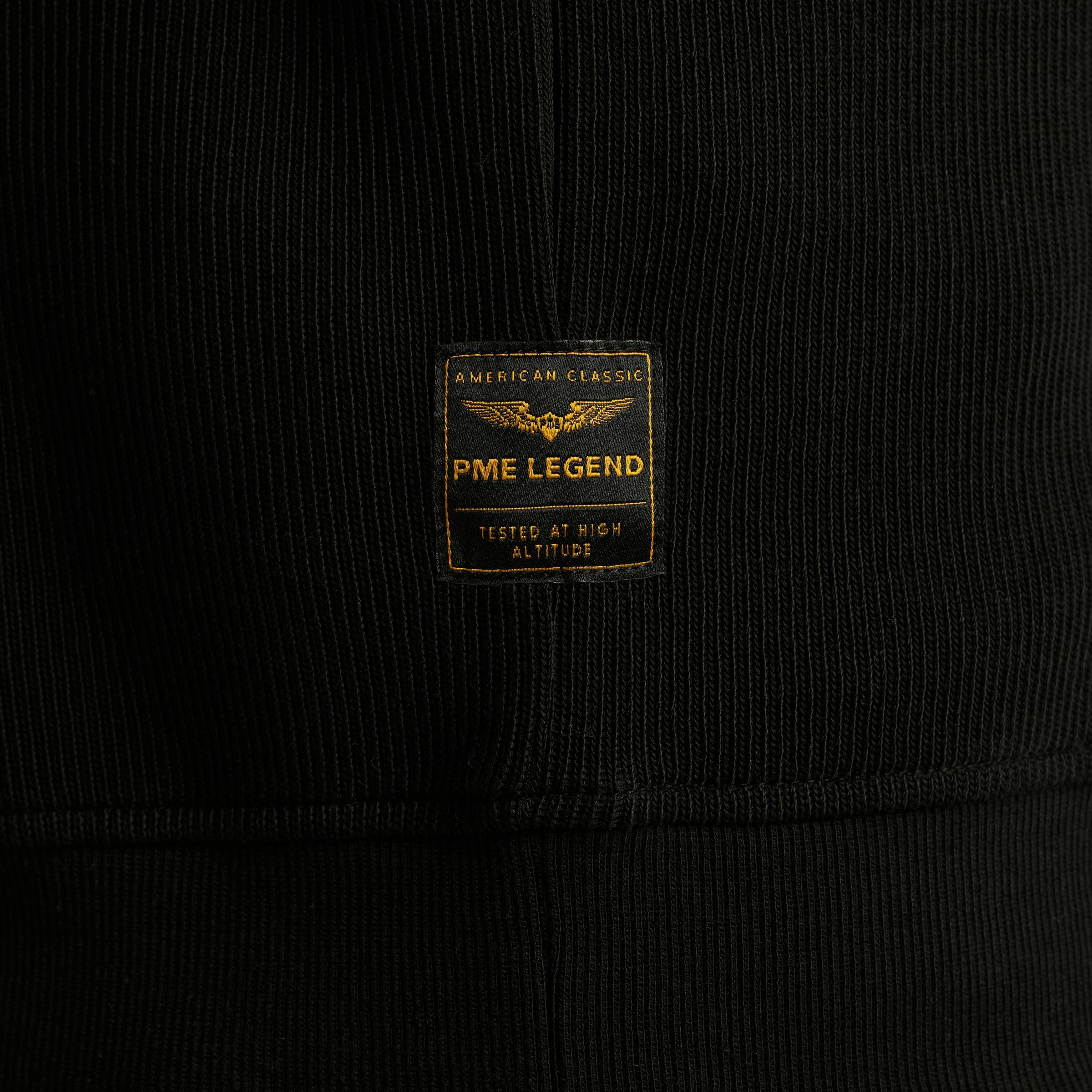 PME Legend Half Zip Zwart Half zip collar knit look jer PSW2509457/999