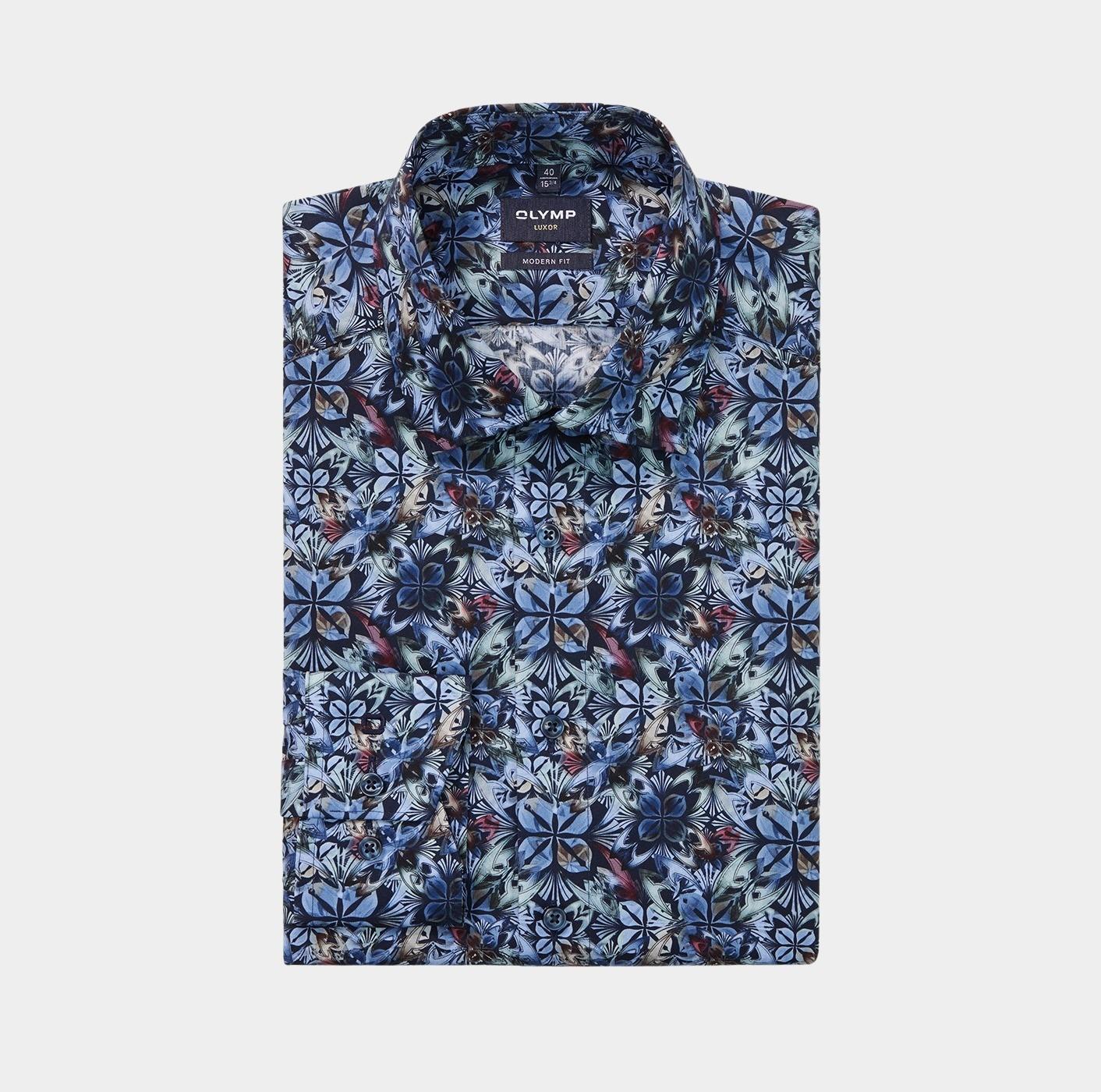 Olymp Business hemd lange mouw Blauw Luxor 121484/18