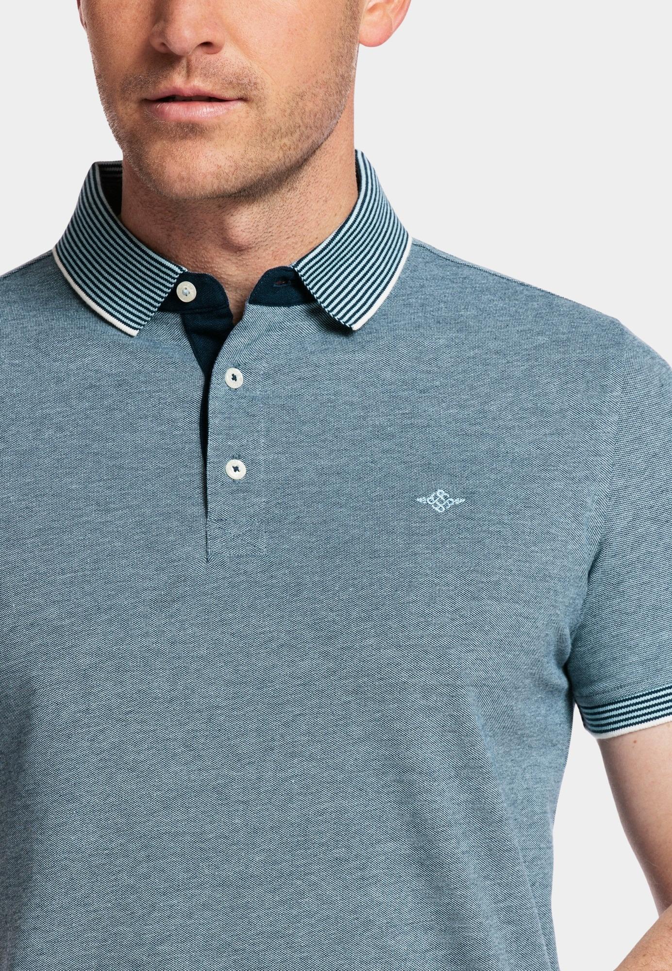 Baileys Polo korte mouw Blauw Poloshirt 2-tone Oxford Pique 415216/69