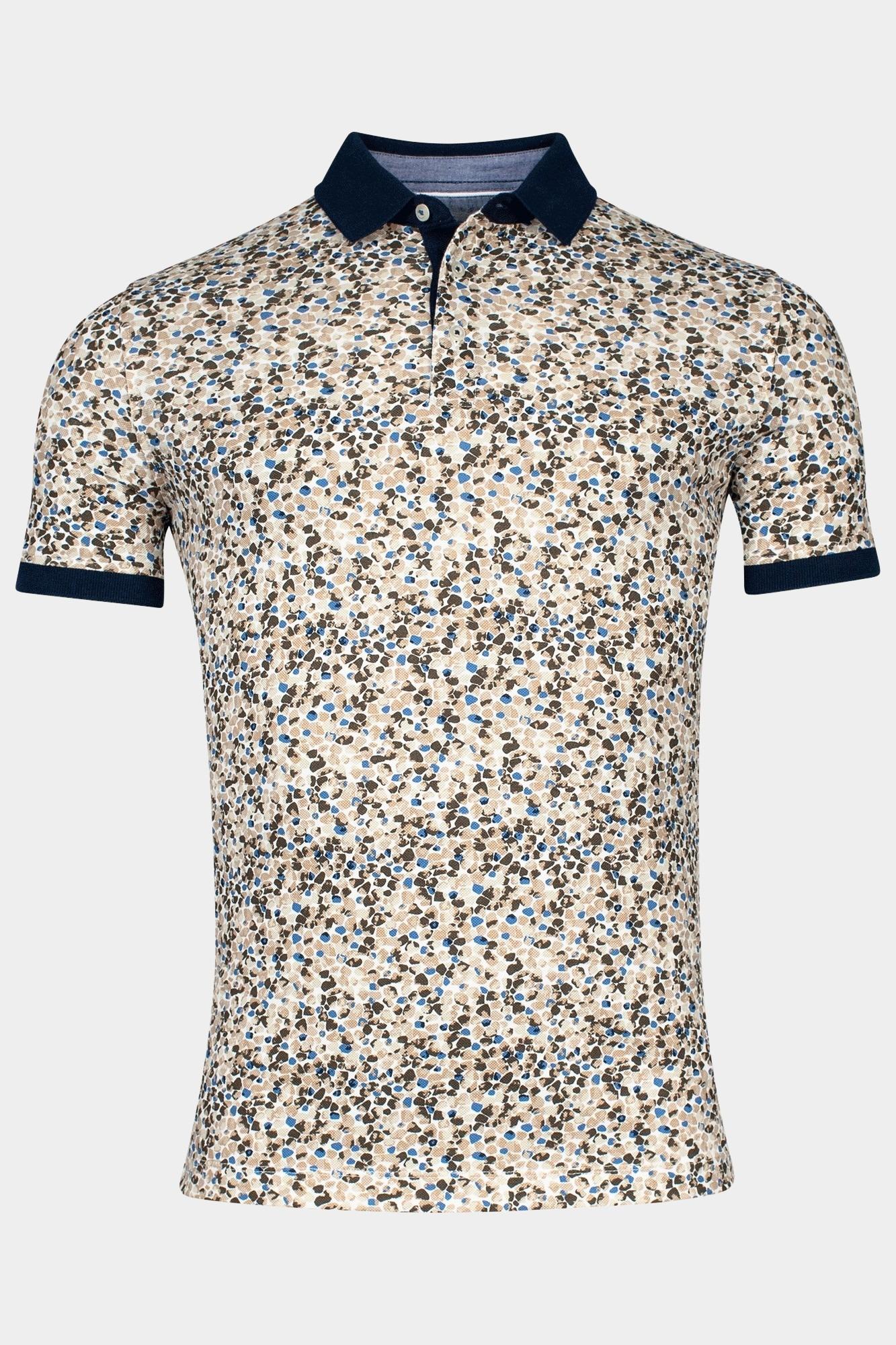 Baileys Polo korte mouw Bruin Poloshirt Pique all over prin 415226/83