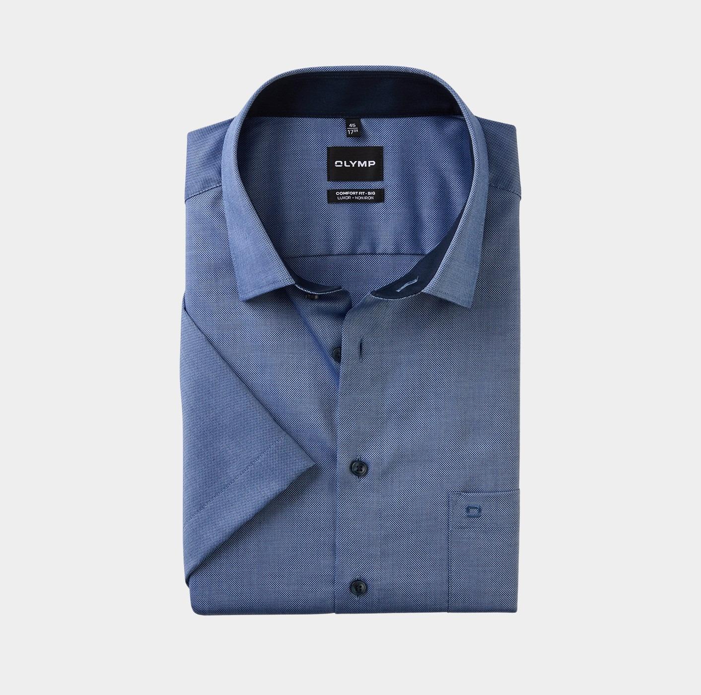 Olymp Business hemd korte mouw Blauw Big&Tall 141312/18