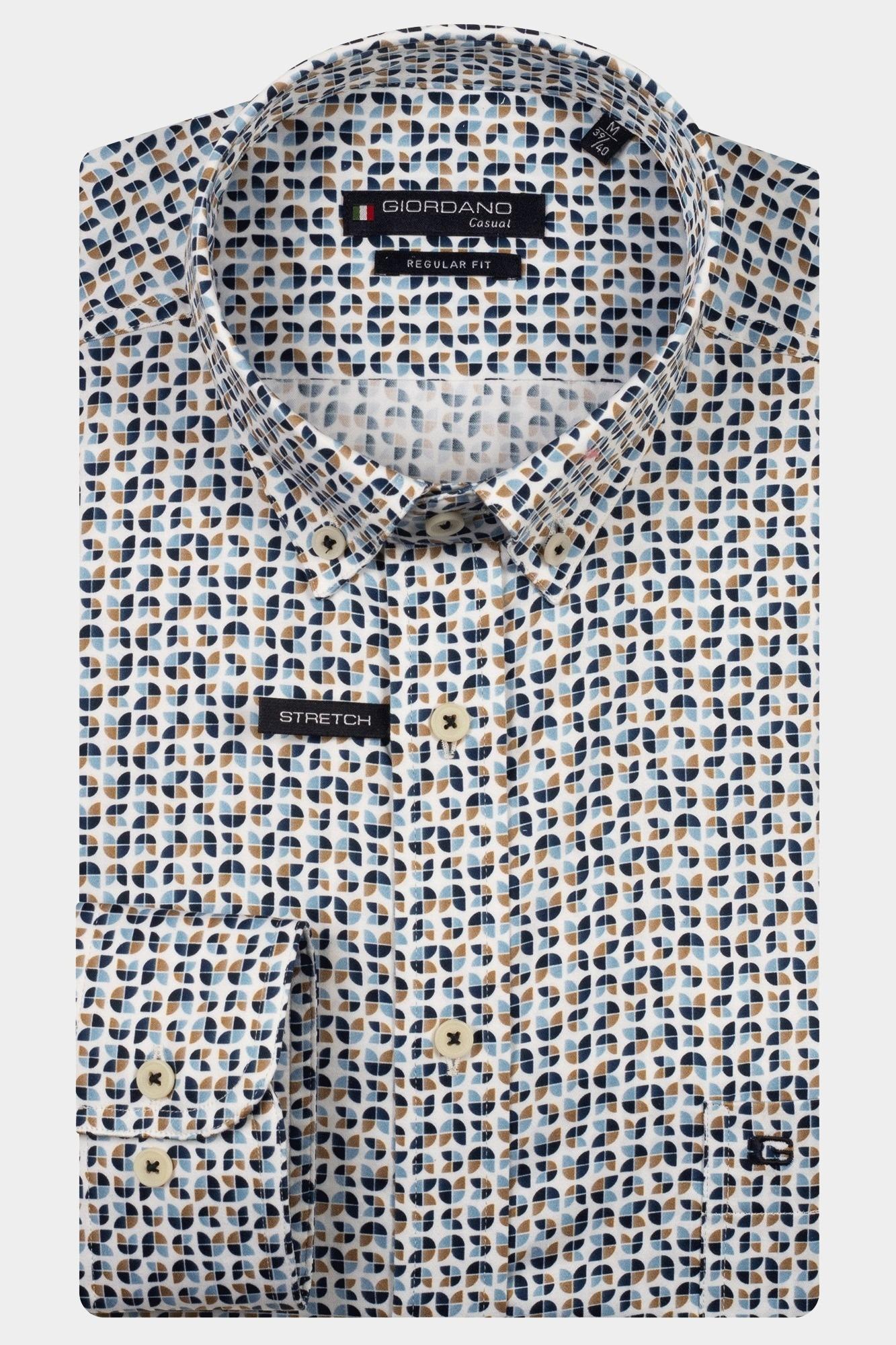 Giordano Casual hemd lange mouw Blauw Ivy long sleeve button down S 527011/60