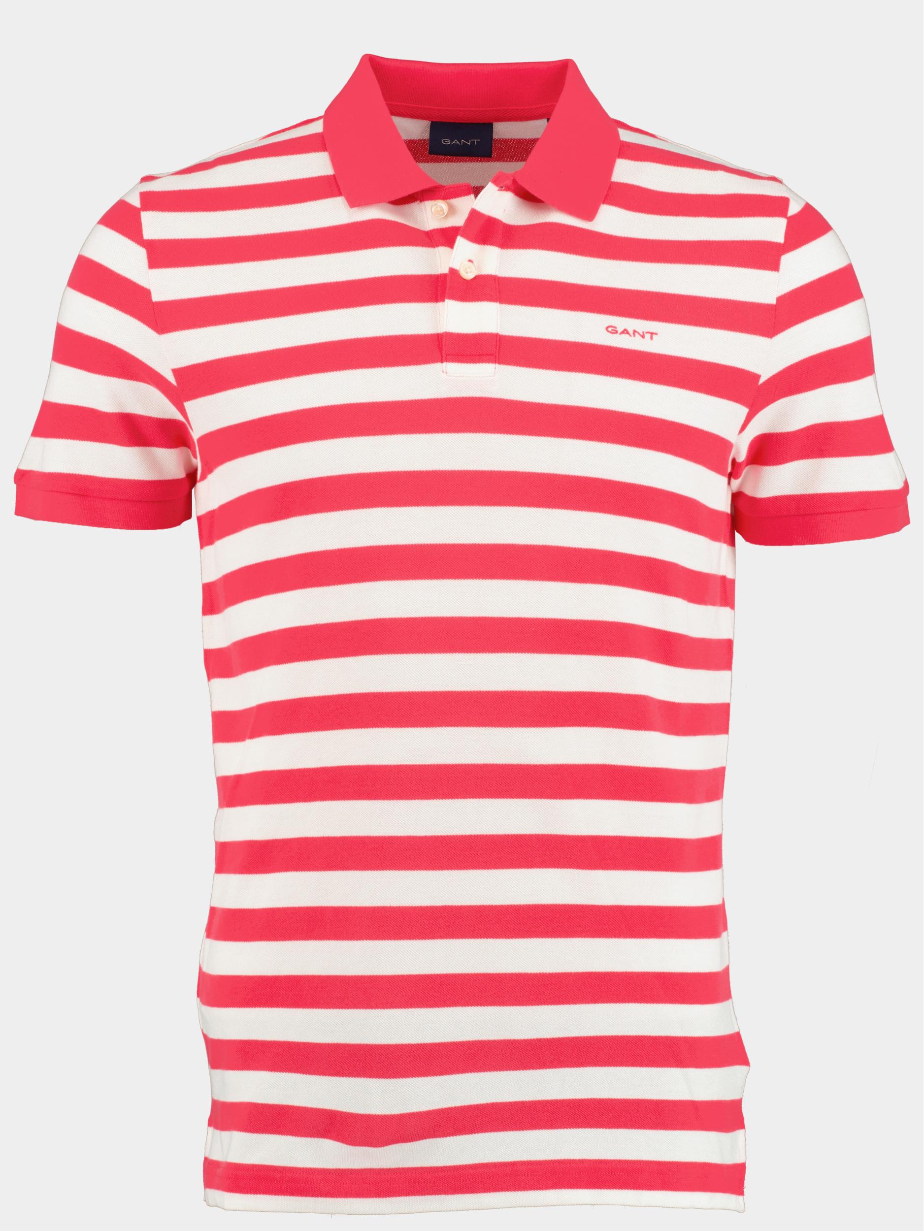 Gant Polo korte mouw Roze Multi Stripe SS Pique 2062018/635