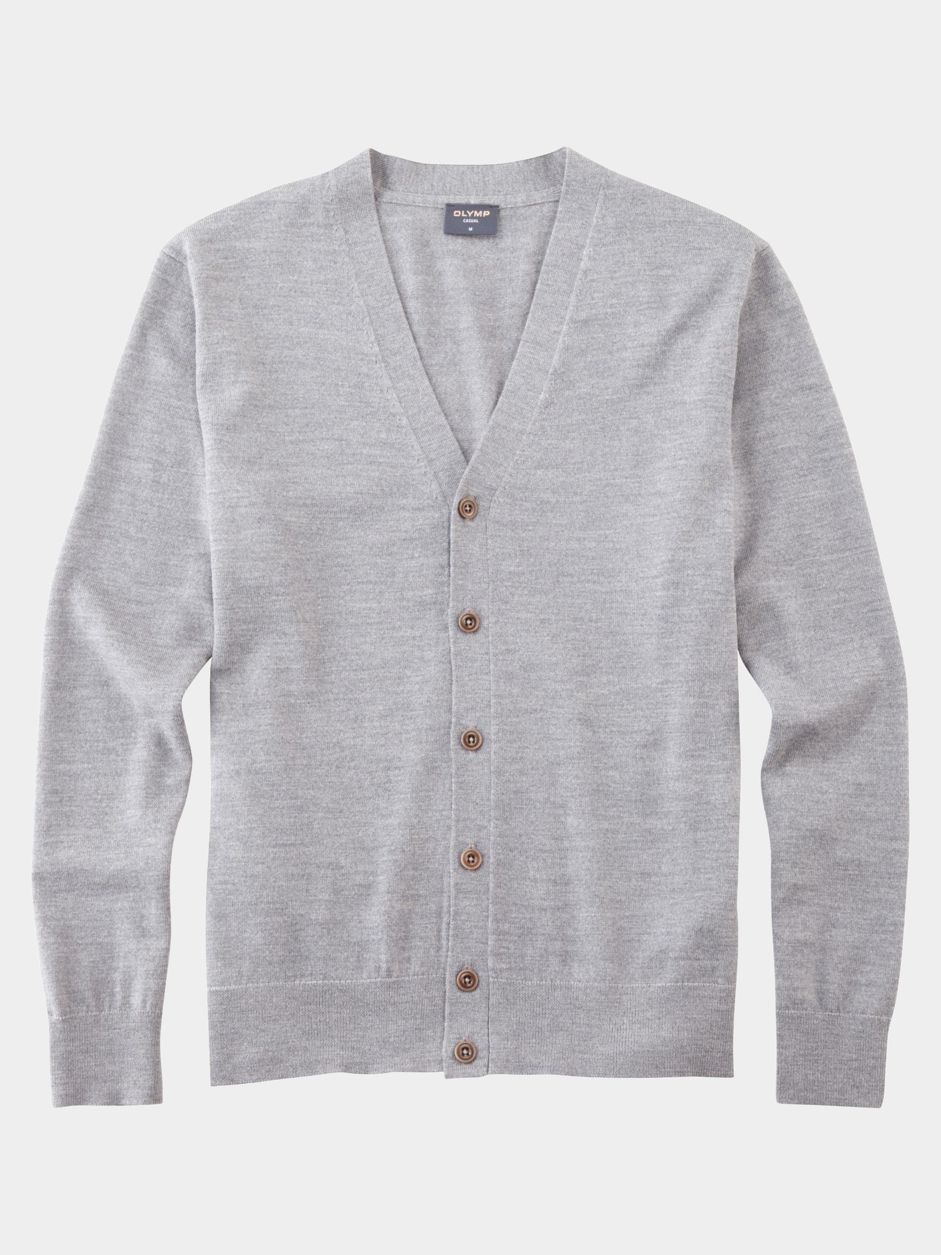 Olymp Vest Grijs Cardigan Basic Merino 533566/63
