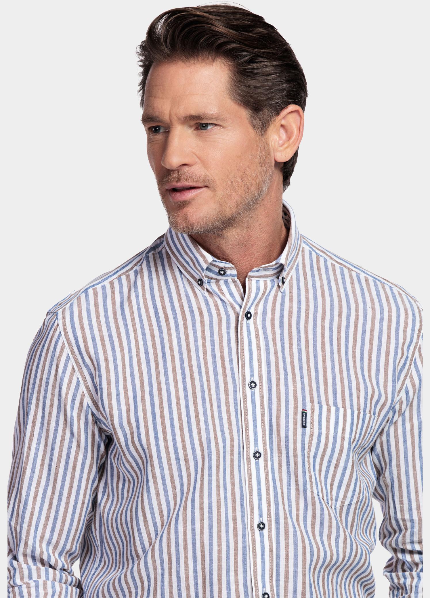 Giordano Overhemd heren Bruin Ivy Long Sleeve Button Down L 617114/80