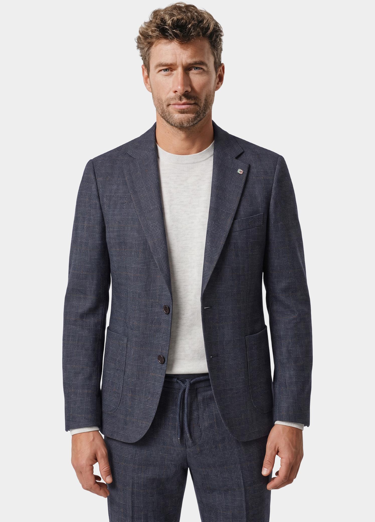 Giordano Colbert Blauw Piero Half Lined Printed Chec 622631/60