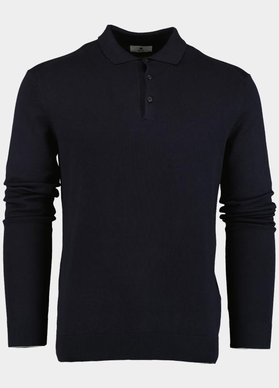 Bos Polo lange mouw Blauw Polo met boord 3020900/205