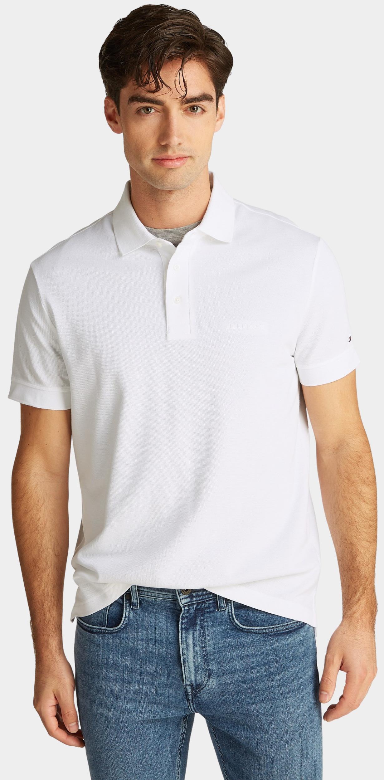 Tommy Hilfiger Polo korte mouw Wit Tonal Monotype Reg Polo MW0MW38456/YBR
