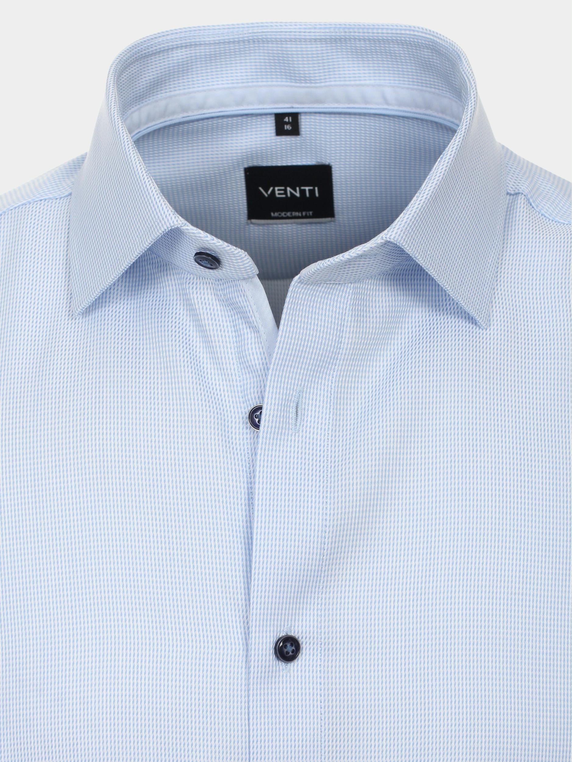 Venti Business hemd lange mouw Blauw Kent Modern Fit 134023600/100