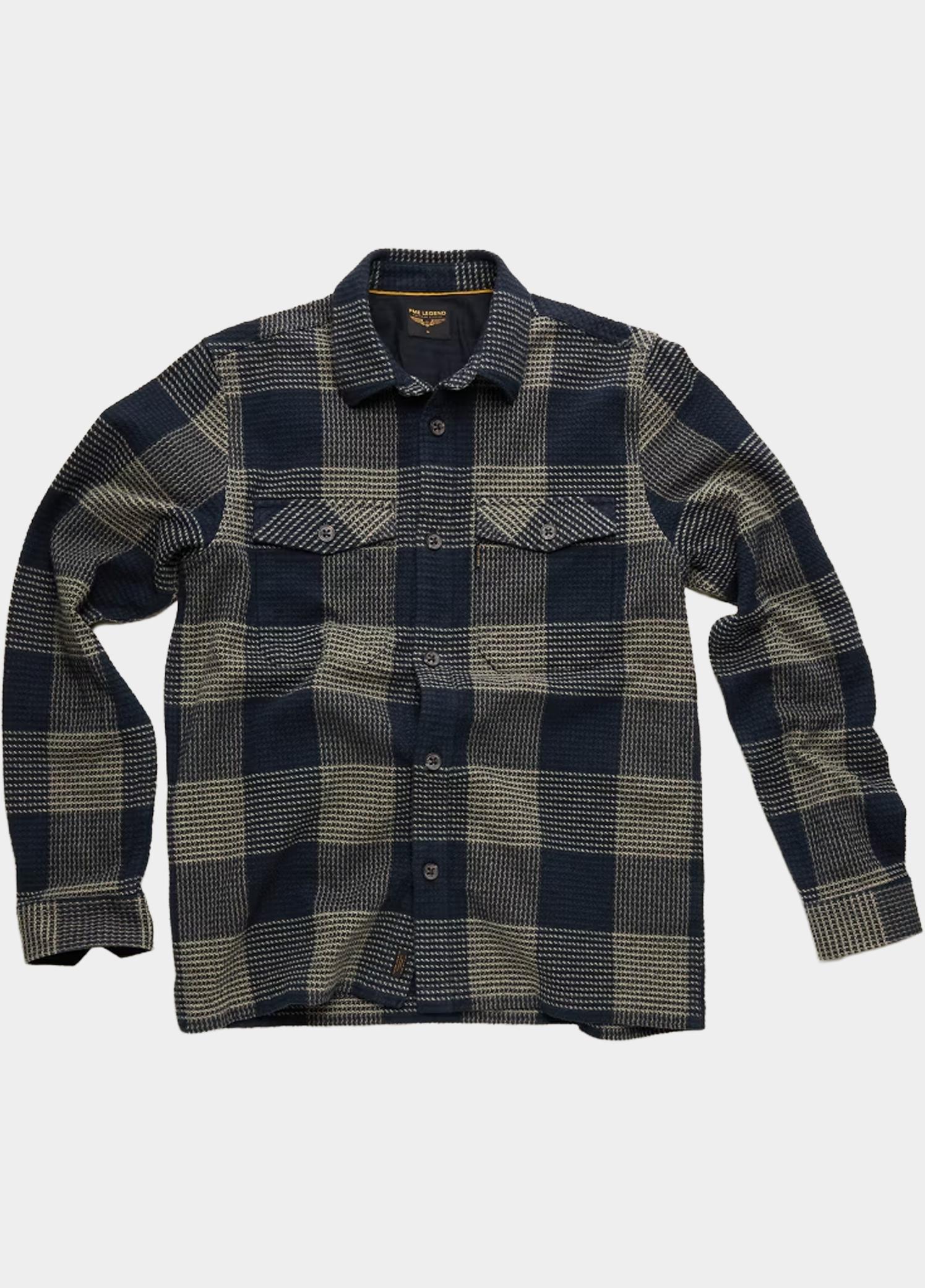 PME Legend Overhemd heren Blauw Long sleeve shirt Structure Y PSI2608229/5281