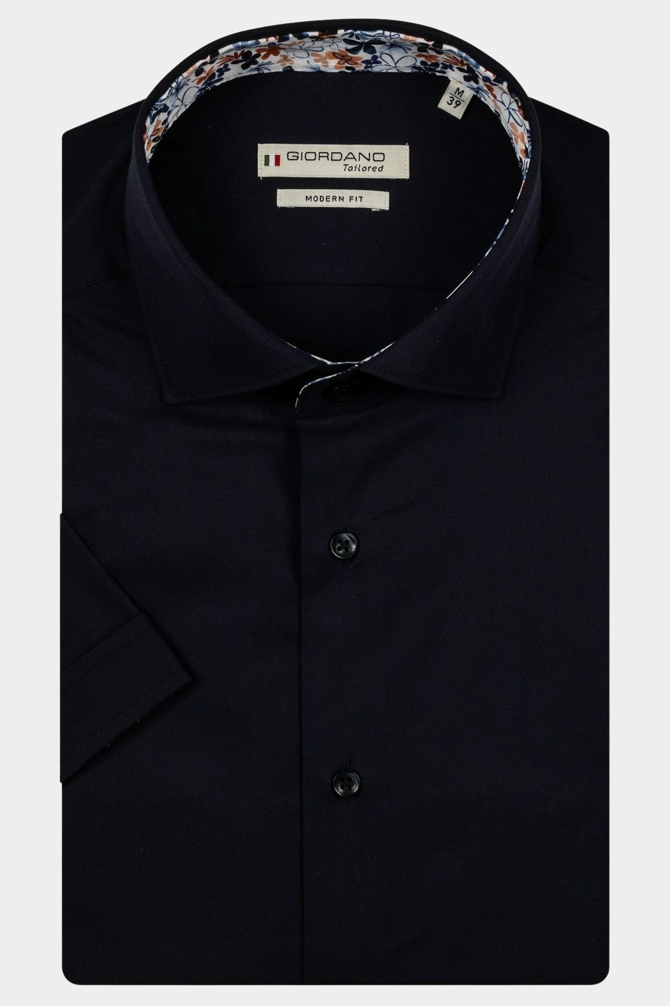 Giordano Casual hemd korte mouw Blauw Lago short sleeve semi cutawa 516890/60