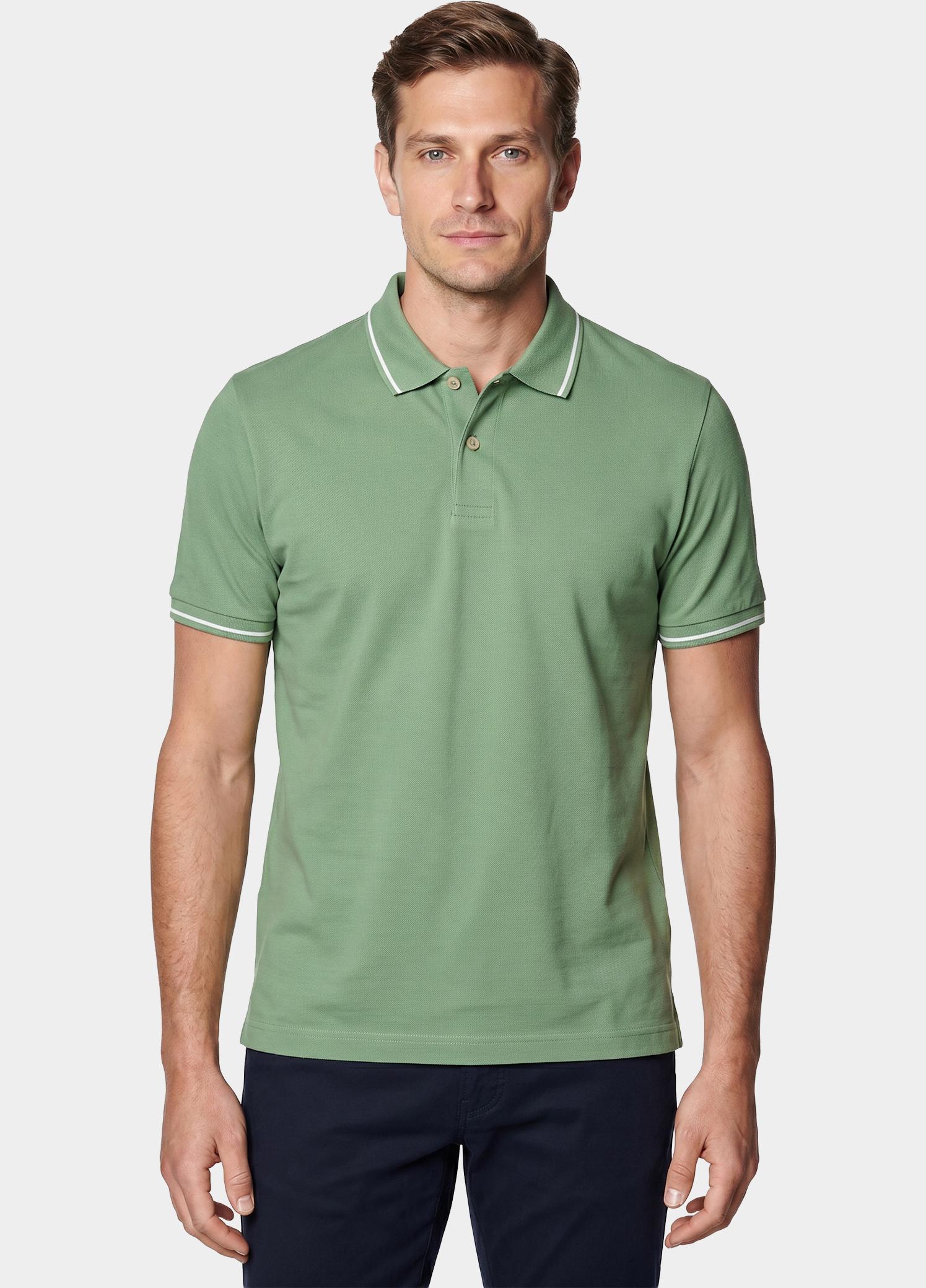 Gant Polo heren Groen Tipped Piqué Polo Shirt 2062034/362