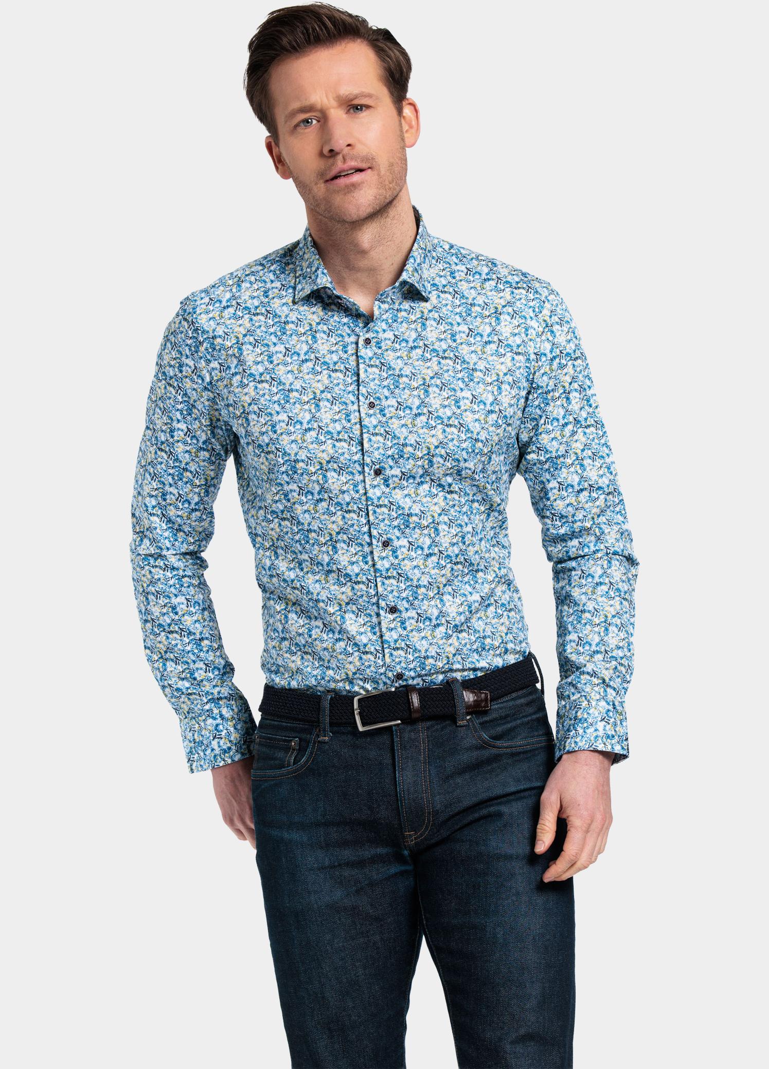 Giordano Overhemd heren Blauw Maggiore, LS Semi Cutaway Oli 417851/60