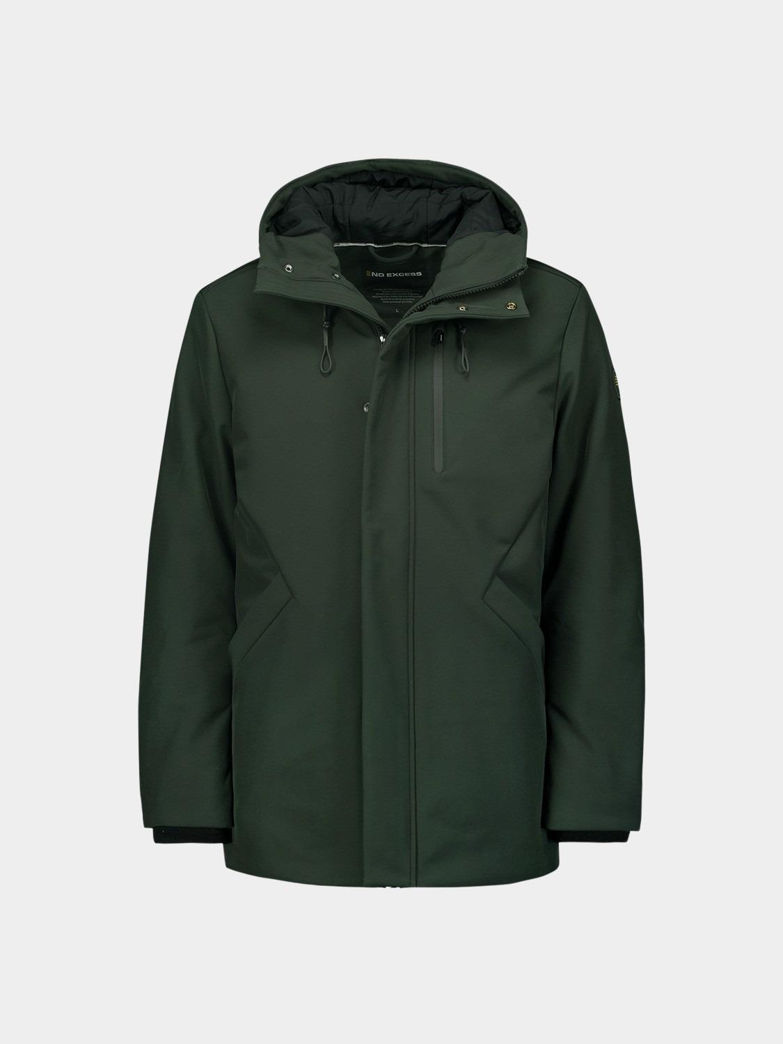 No Excess Winterjack Groen Jacket Medium Long Fit Hooded 25630818/186
