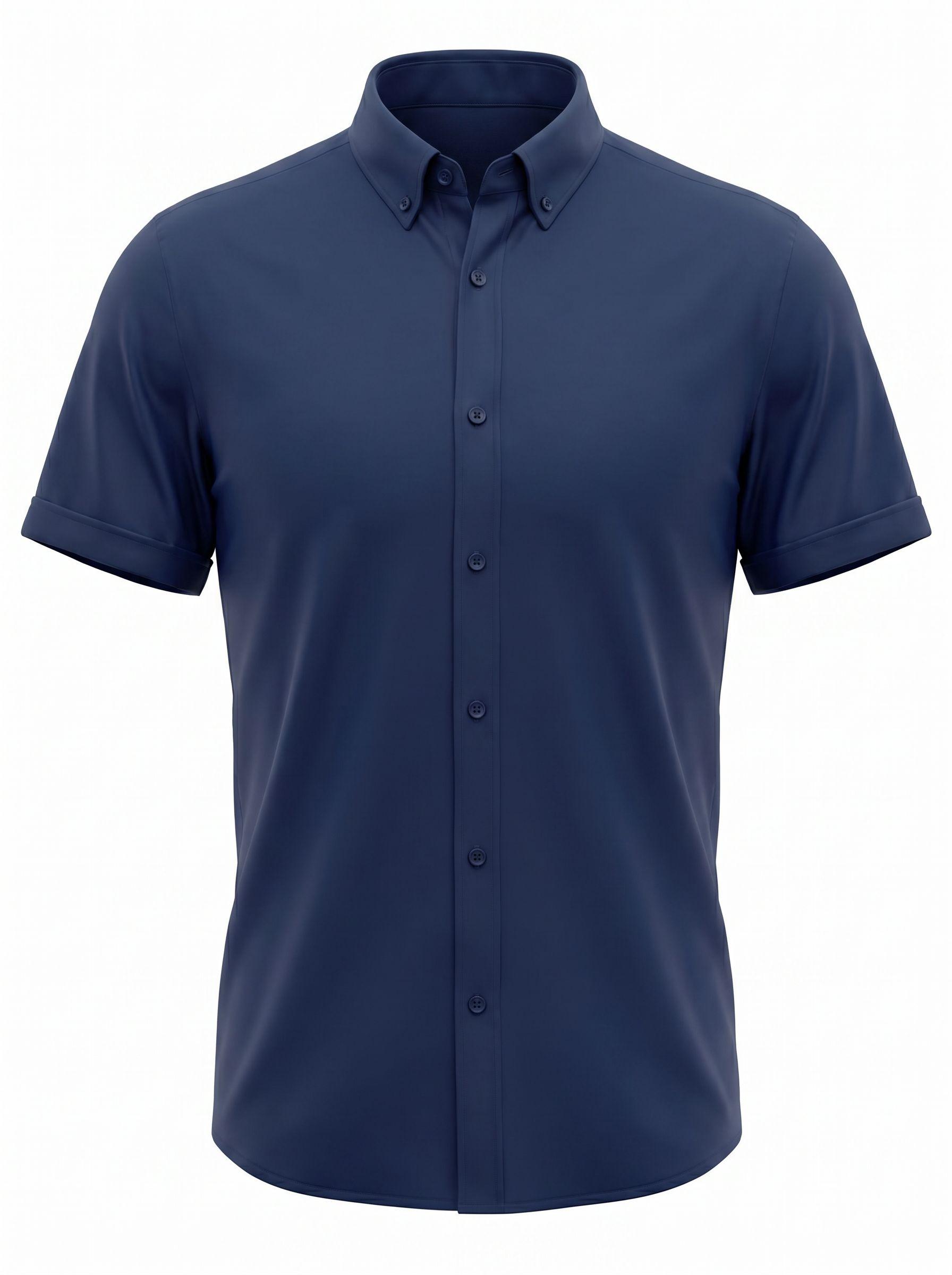 Bos overhemd korte mouw heren Blauw easy care kwaliteit 3507/navy