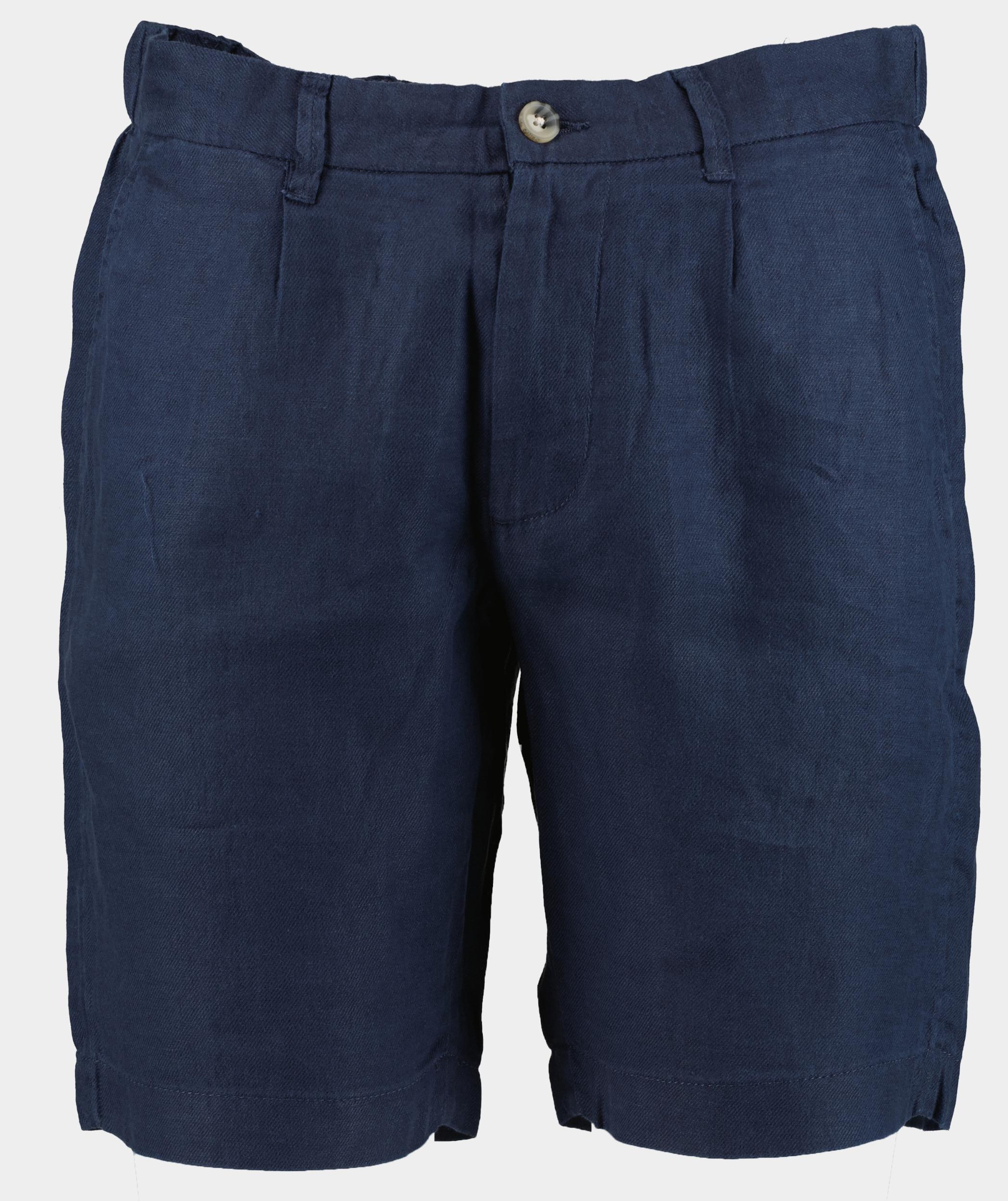 Blue Coast Korte Broek Blauw 100% Linnen 502 Bermuda/18 marino s