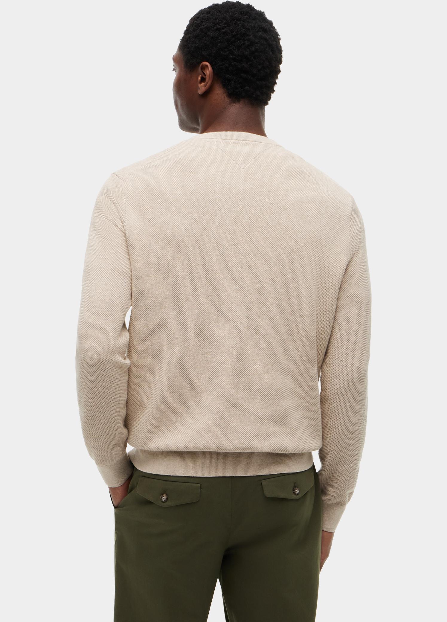 Tommy Hilfiger Pullover heren Beige Essential Structure Crew Neck MW0MW36347/ADK
