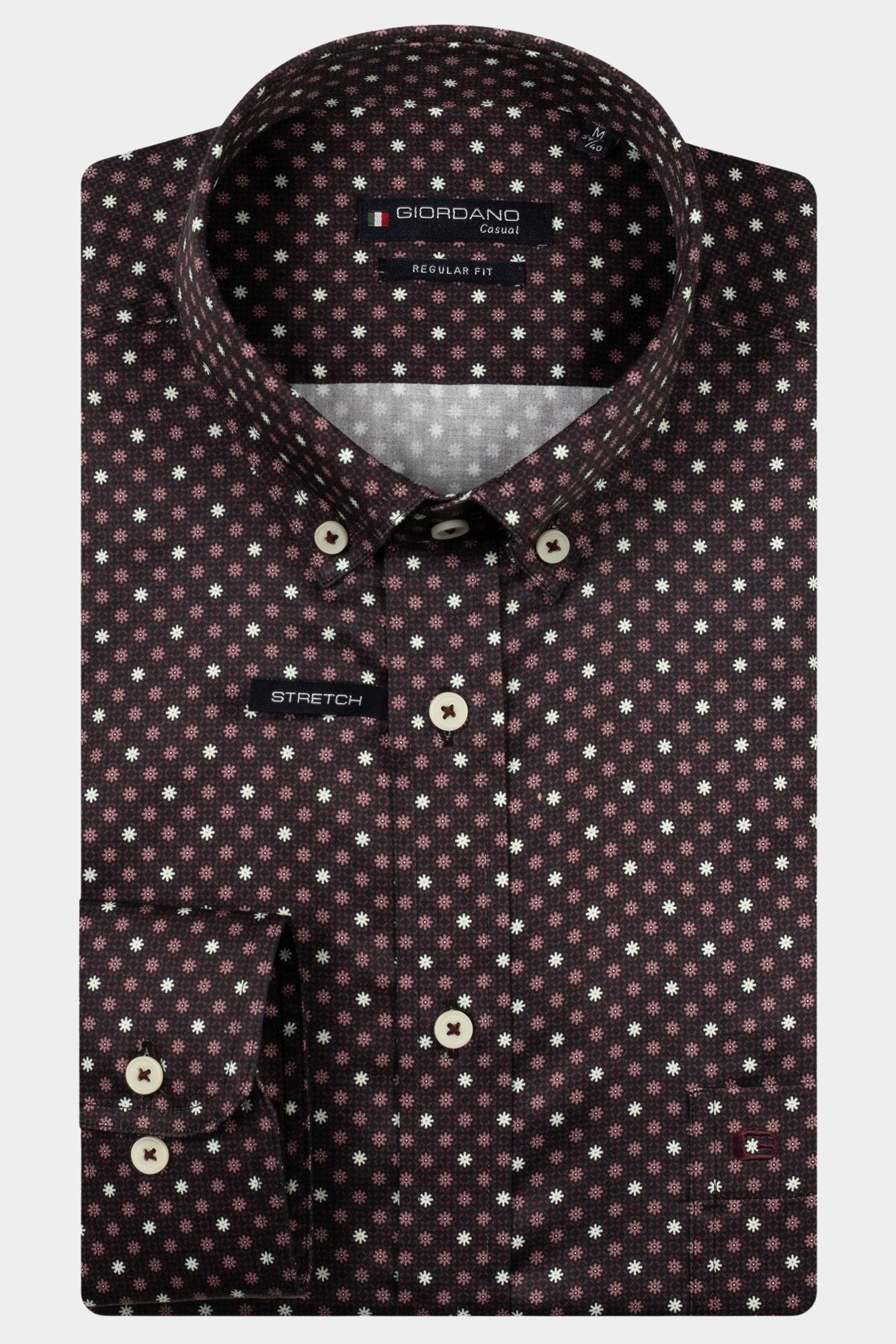 Giordano Casual hemd lange mouw Paars Ivy long sleeve button down S 527039/40