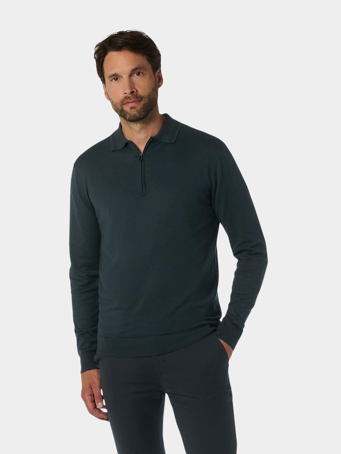 No Excess Pullover Blauw Pullover Polo Half Zip 25210846/078