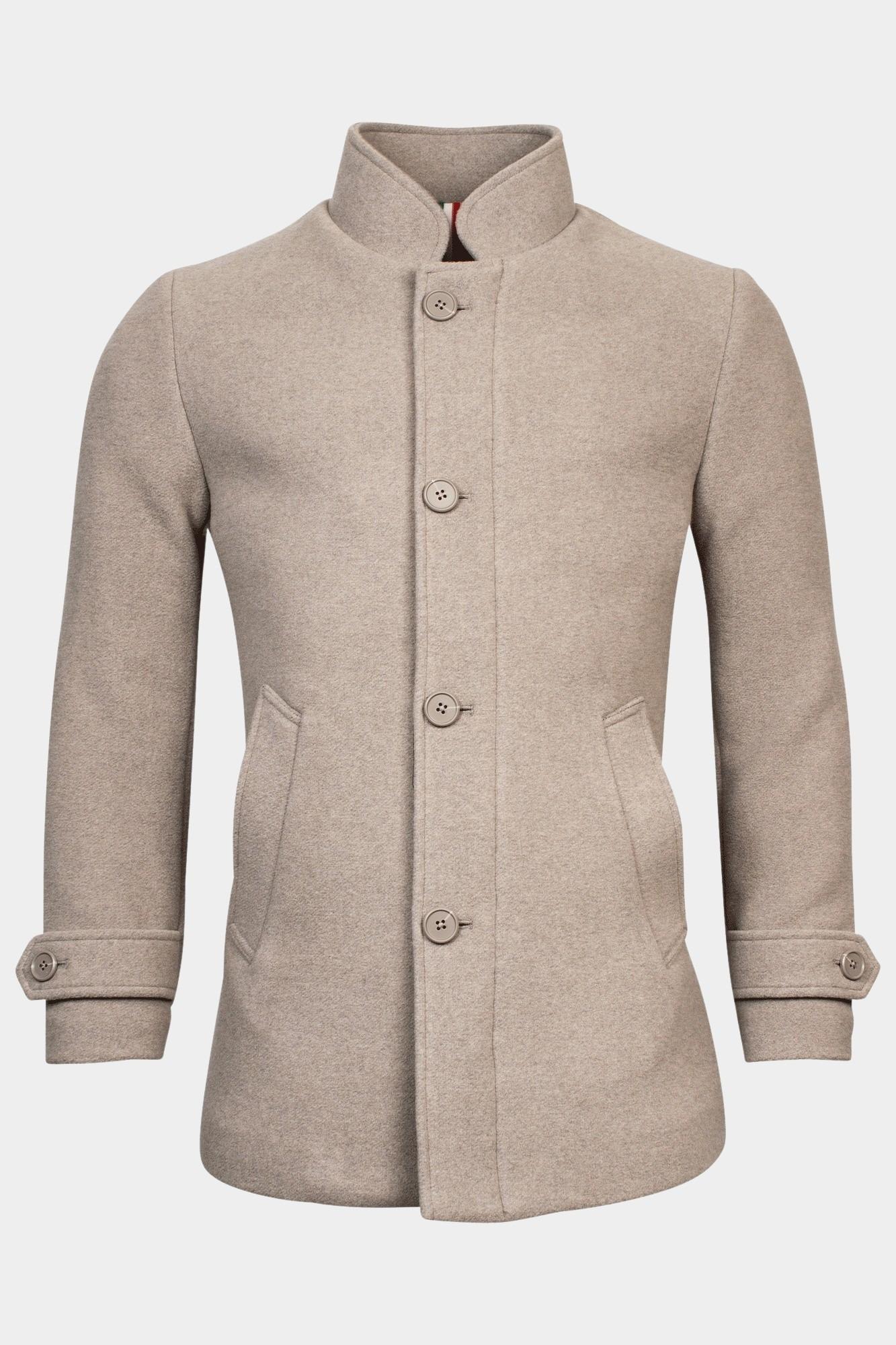 Giordano Wollen Jack Beige Coat Brian Wool Mix Melange 322621/82