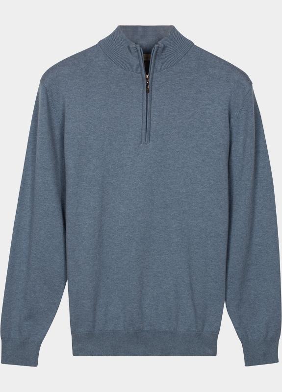 Baileys Half Zip Blauw Pullover 1/2 Zip  12gg Single 618400CCT-3/645