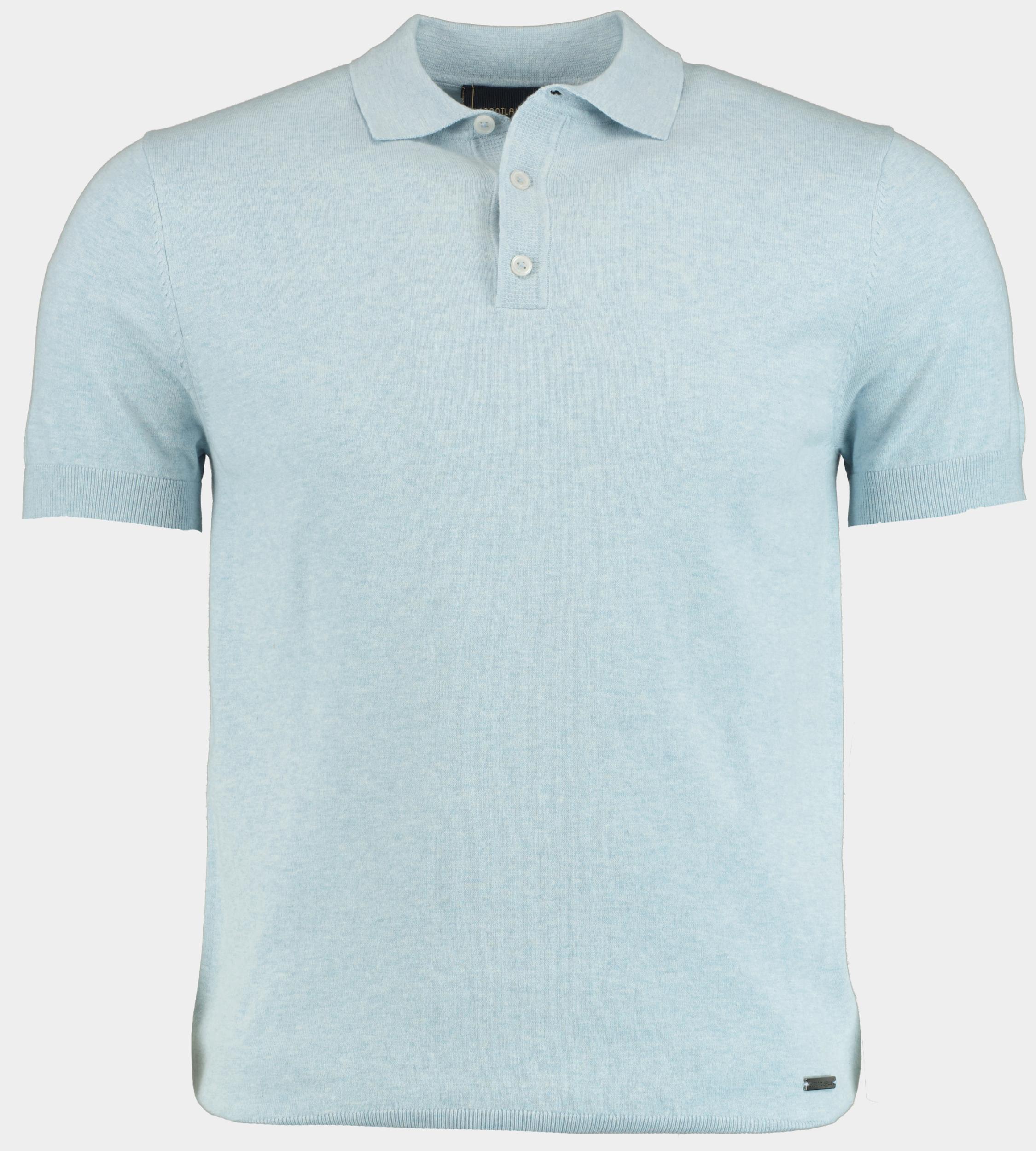 Scotland Blue Polo korte mouw Blauw Kobe Knitted Polo Melange SPE25108KO15SB/210 light blue