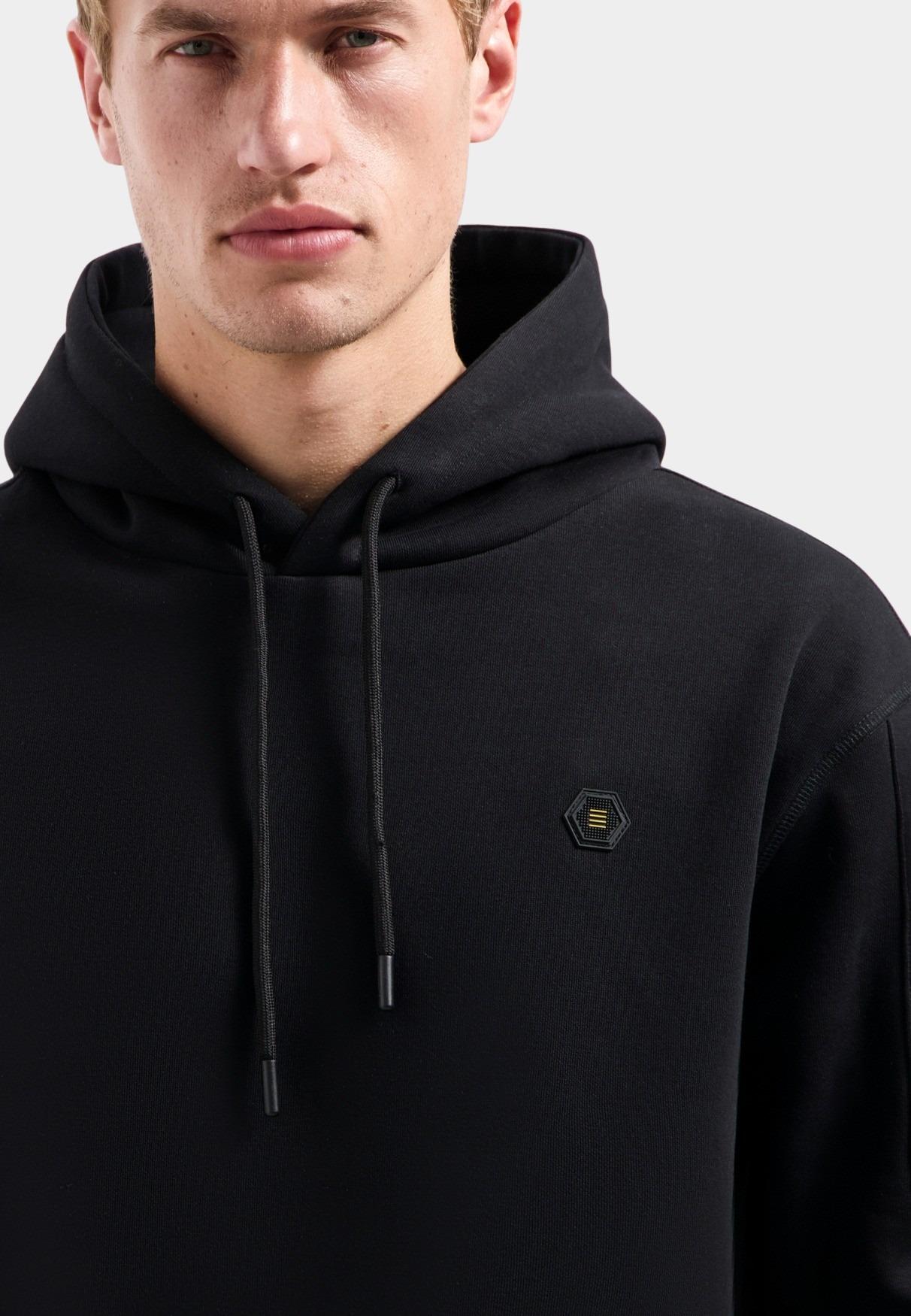 No Excess Hoodie Zwart Sweater Hooded Brushed 29130850/020