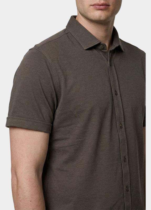 Bos overhemd korte mouw heren Bruin  3507/taupe