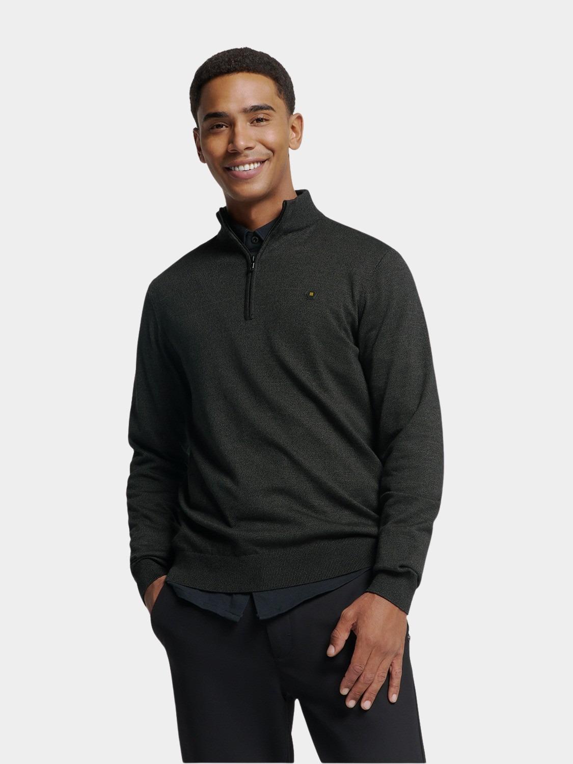 No Excess Half Zip Grijs Pullover Half Zip 2 Coloured N2185/023