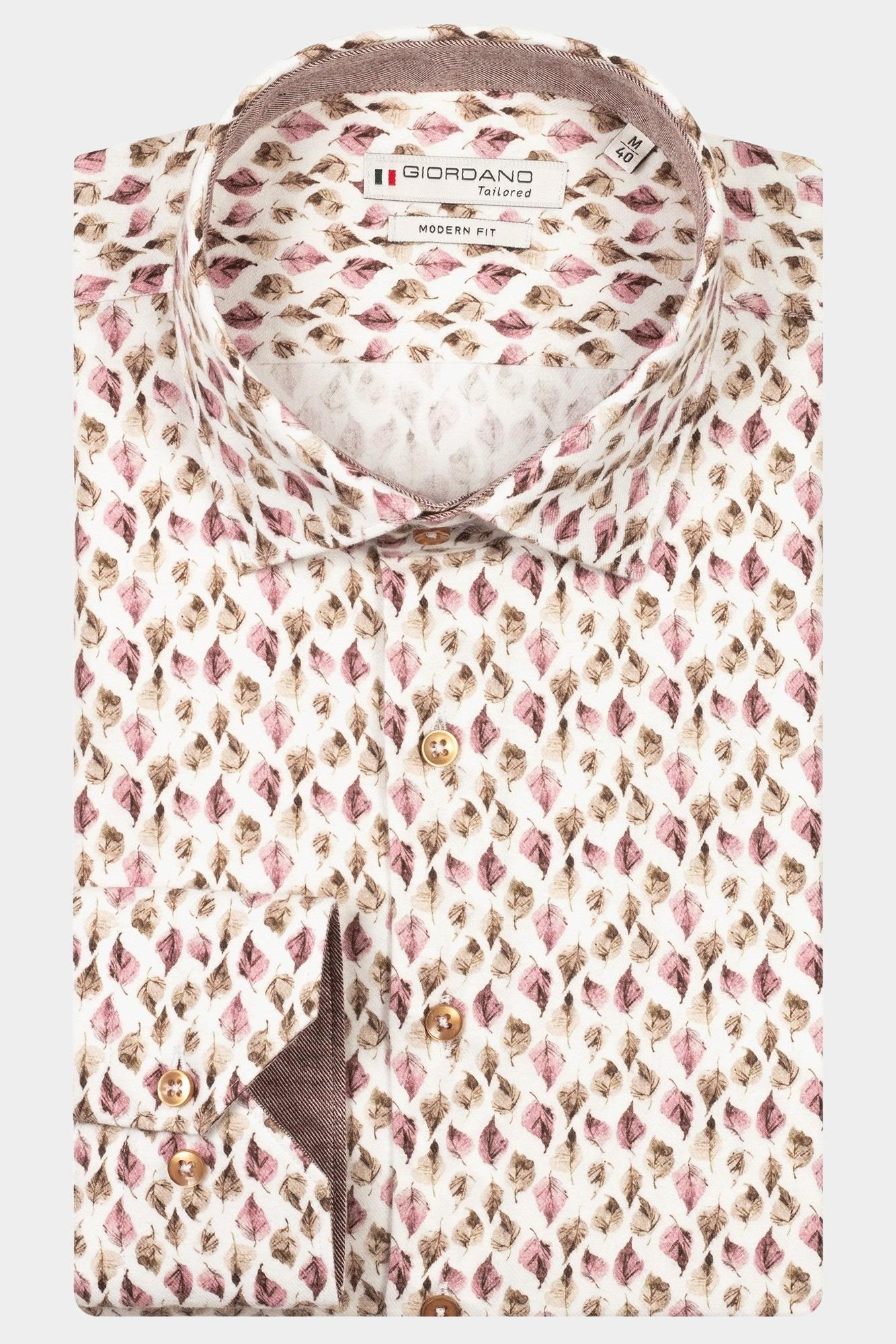 Giordano Casual hemd lange mouw Paars Maggiore long sleeve semi cut 527850/40