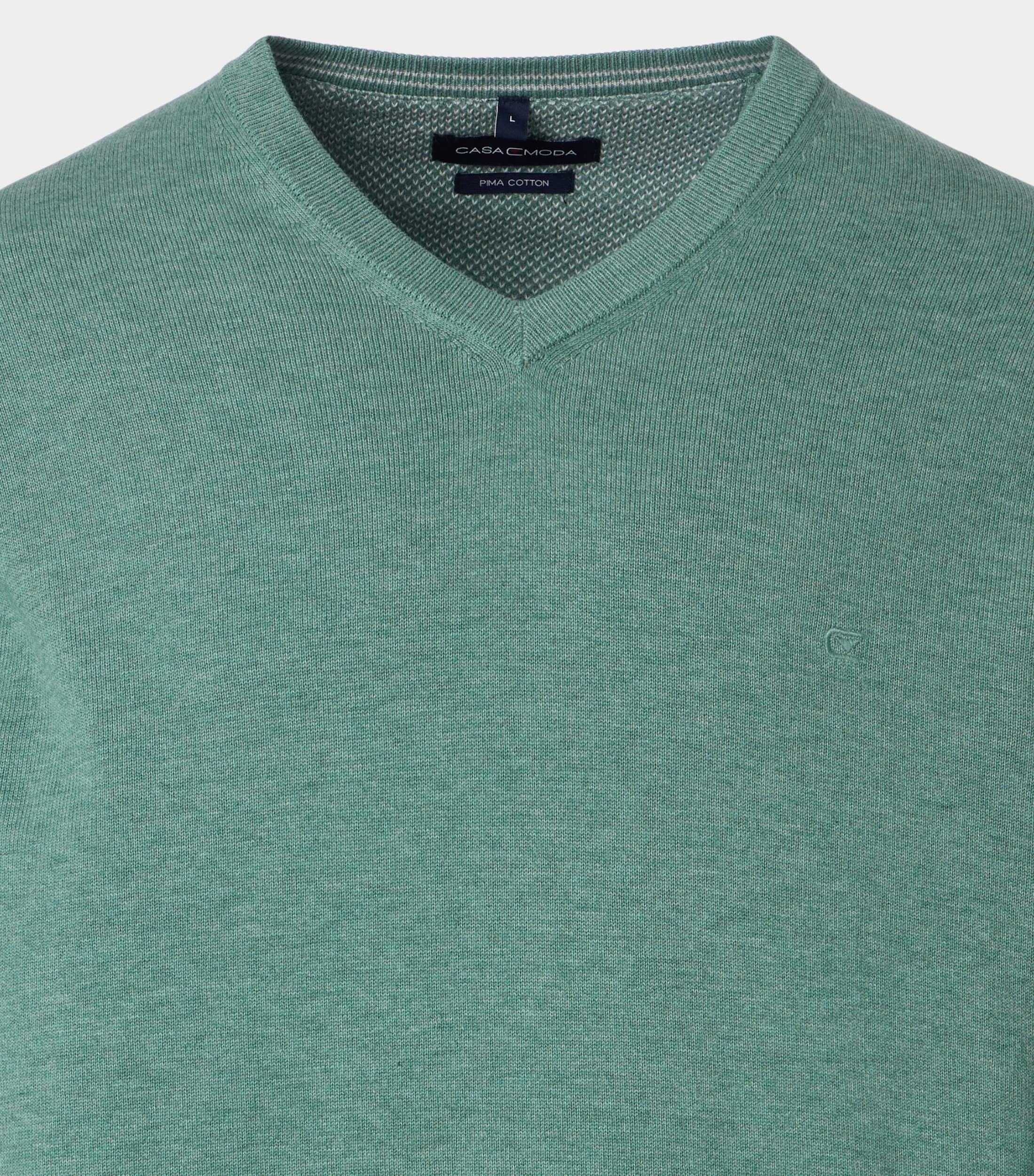 Casamoda Pullover Groen V-Neck 004430/369